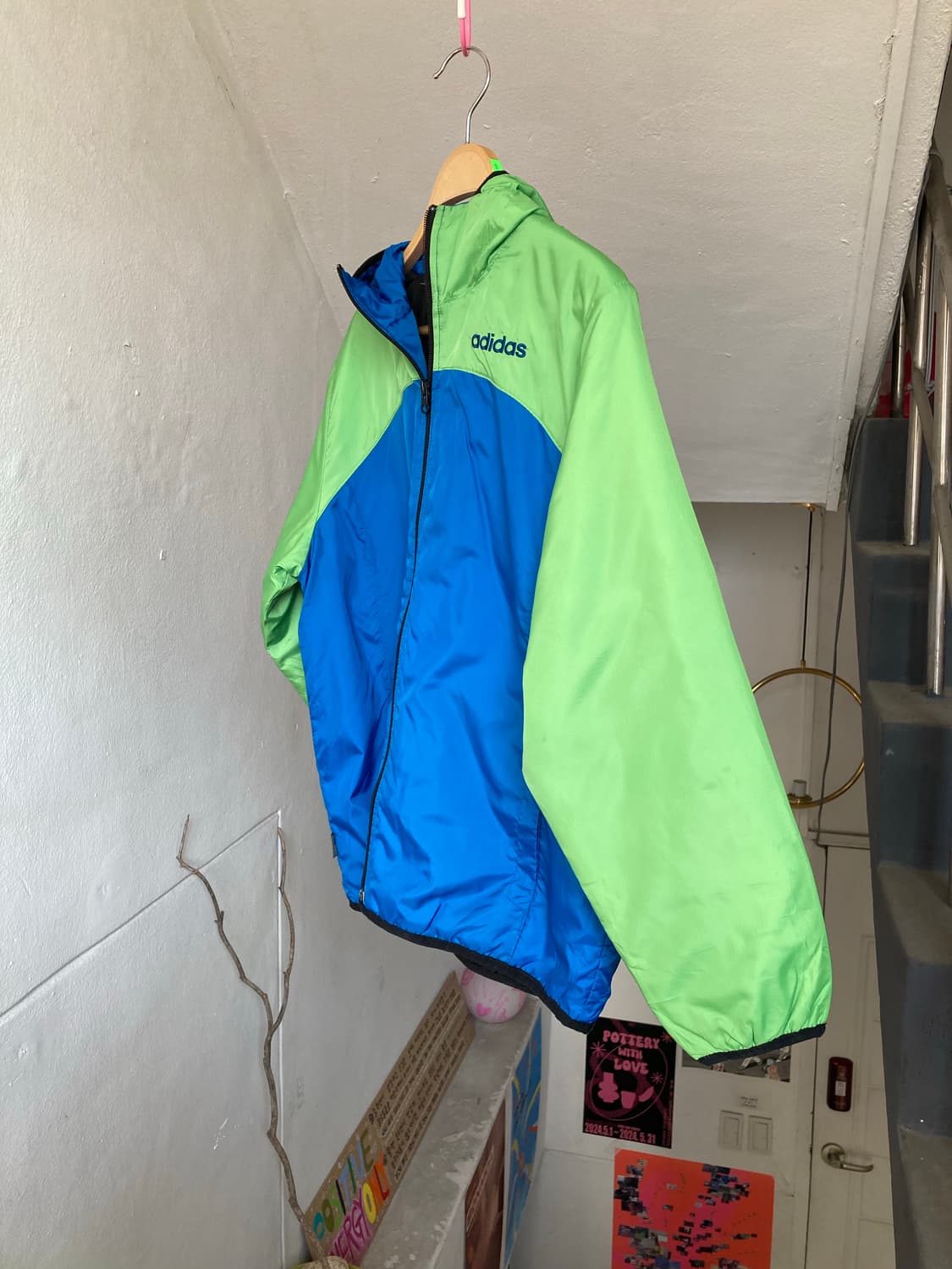 아디다스 adidas 그린블루 경량패딩 상품이미지3