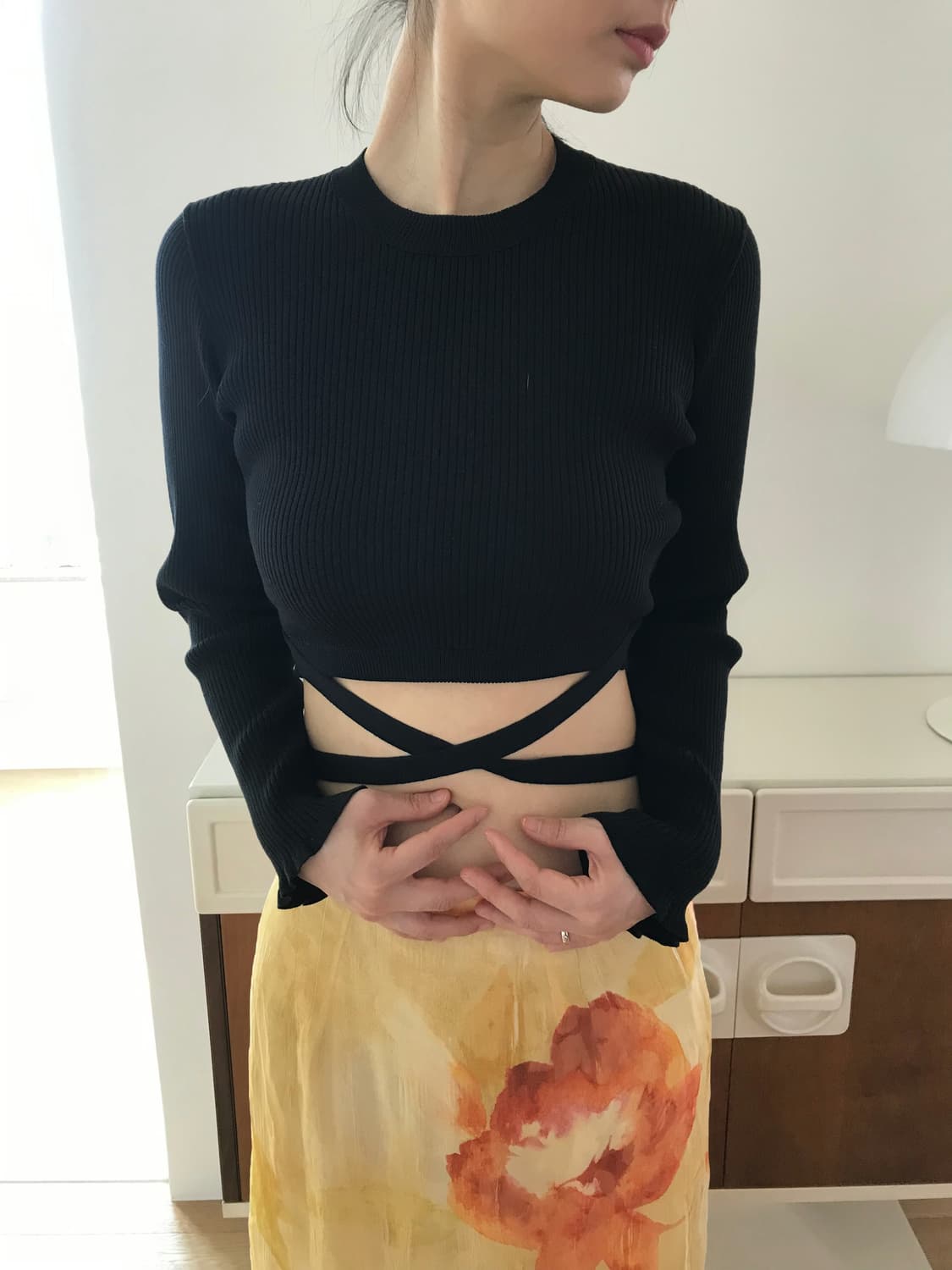 vintage black crop knit 상품이미지4