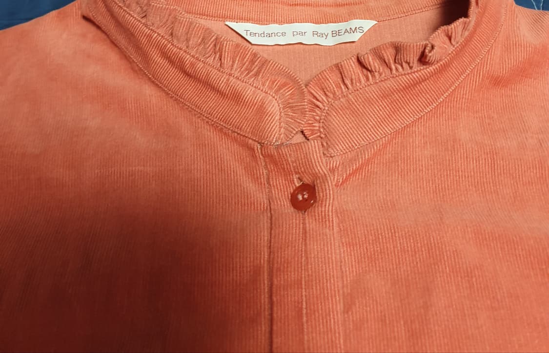 (한정판) RAY BEAMS 코듀로이 셔링 블라우스 브릭 오렌지 (F) 상품이미지2