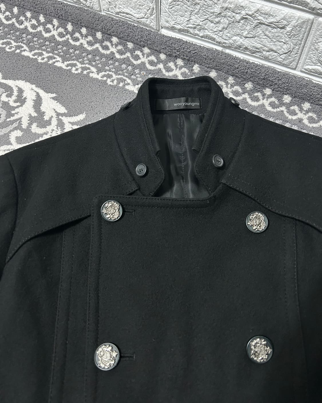 우영미 나폴레옹 버튼 탈부착 카라 코트 상품이미지3