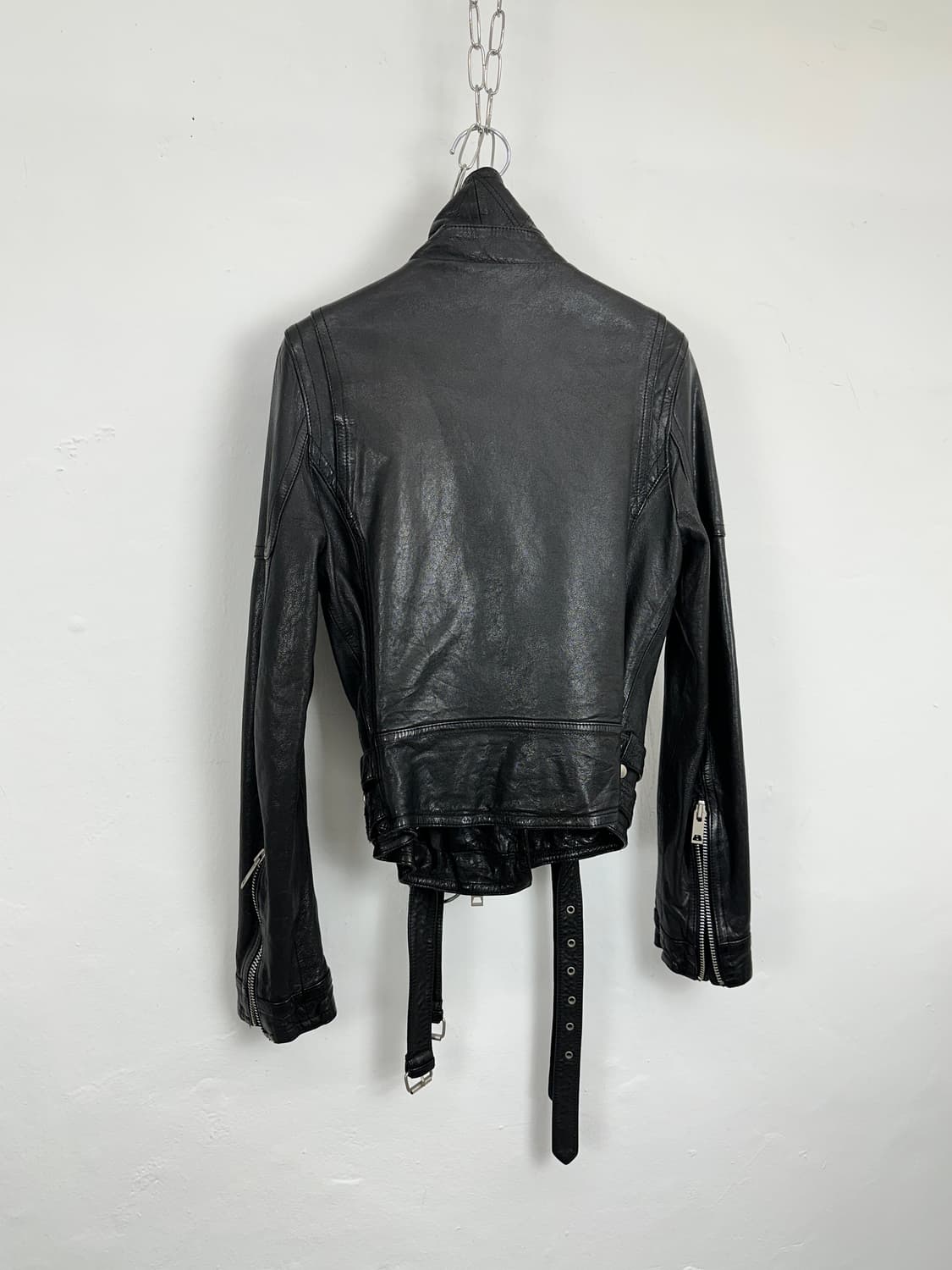 Belted 2-Way Lambskin Leather Jacket 상품이미지8