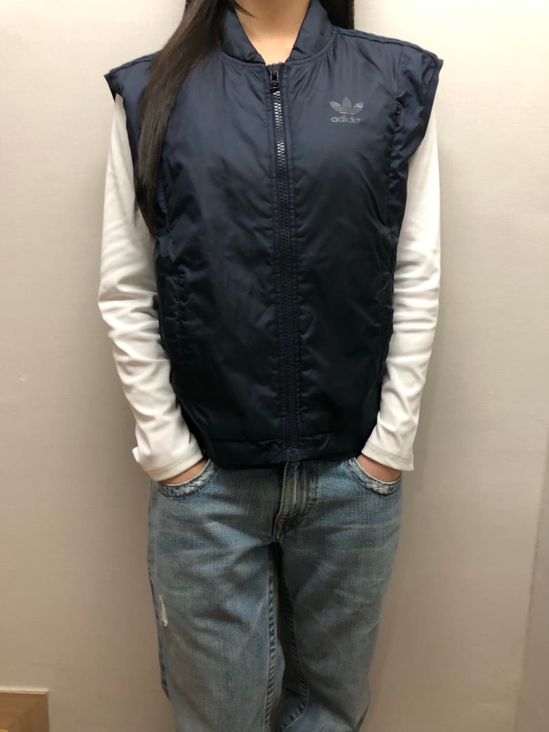 빈티지 아디다스 네이비 패딩 베스트 상품이미지5