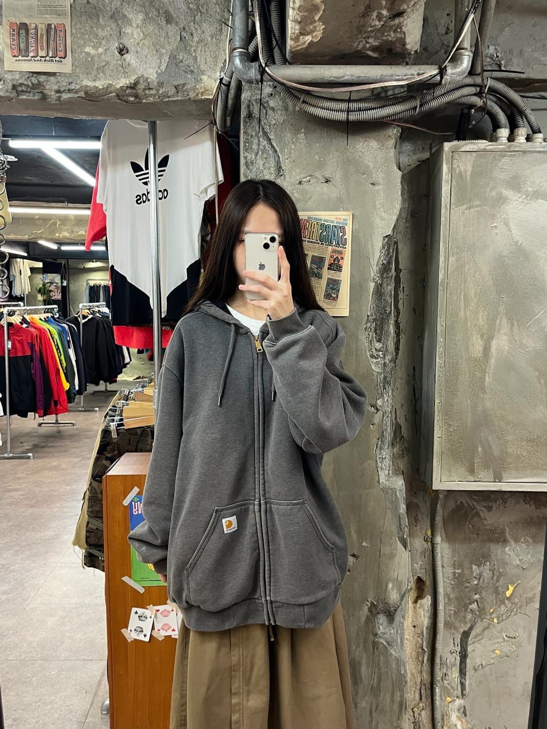 칼하트 후드집업 그레이 L #csz1294 상품이미지2