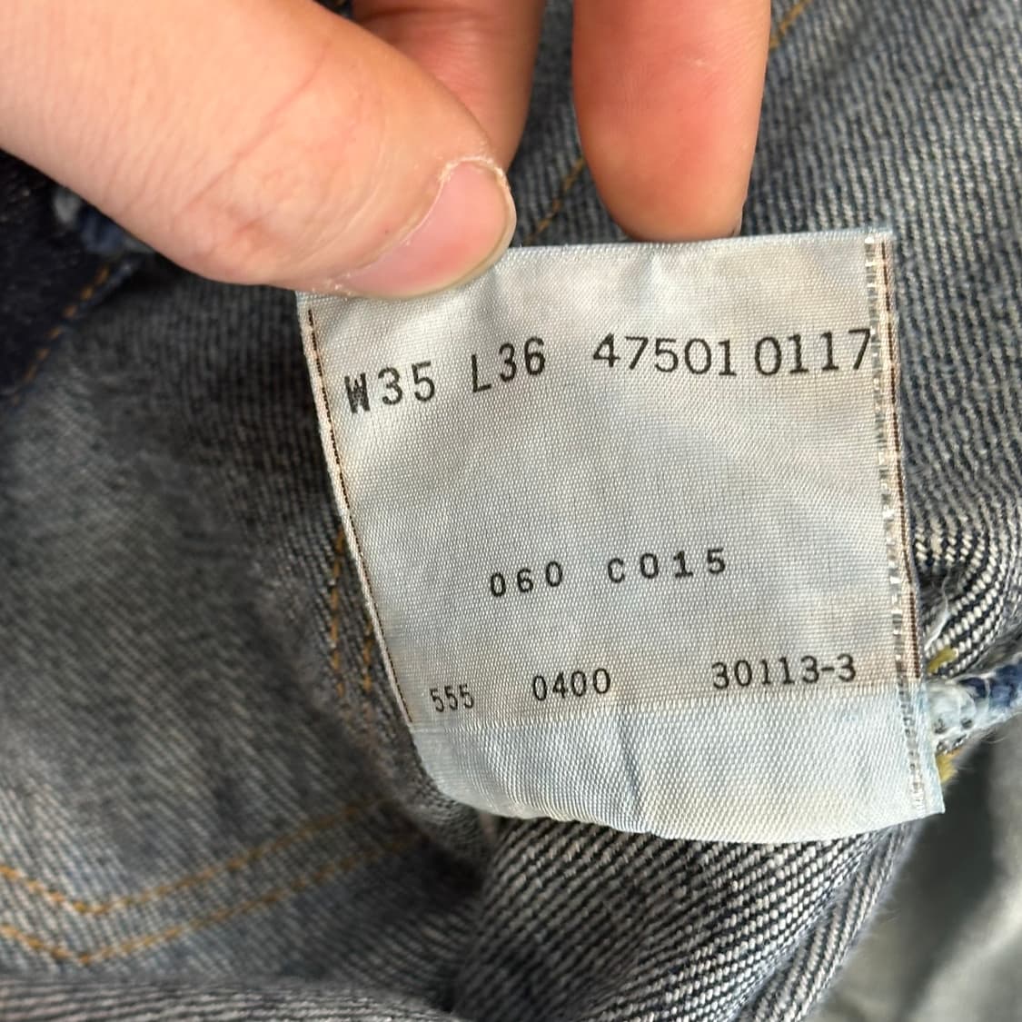 W35 리바이스 LVC Big E 47501-0117 셀비지 데님팬츠 상품이미지5