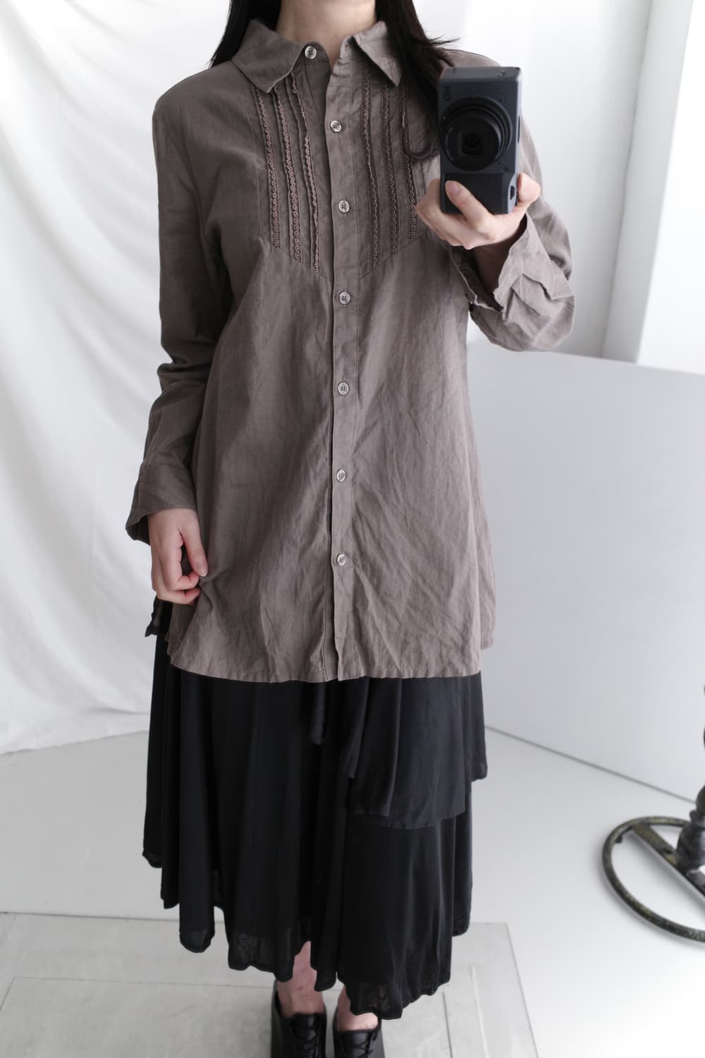 lace tuck shirt  상품이미지6