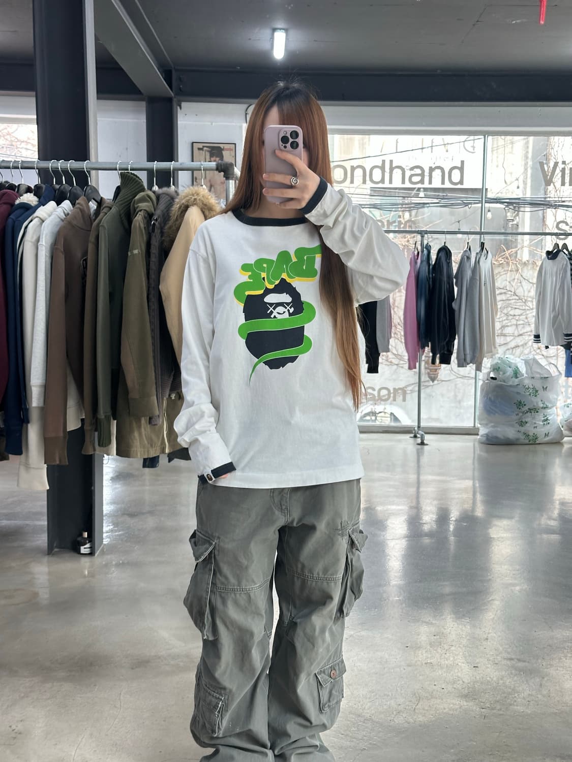 베이프x카우스 롱슬리브 링거티  상품이미지4