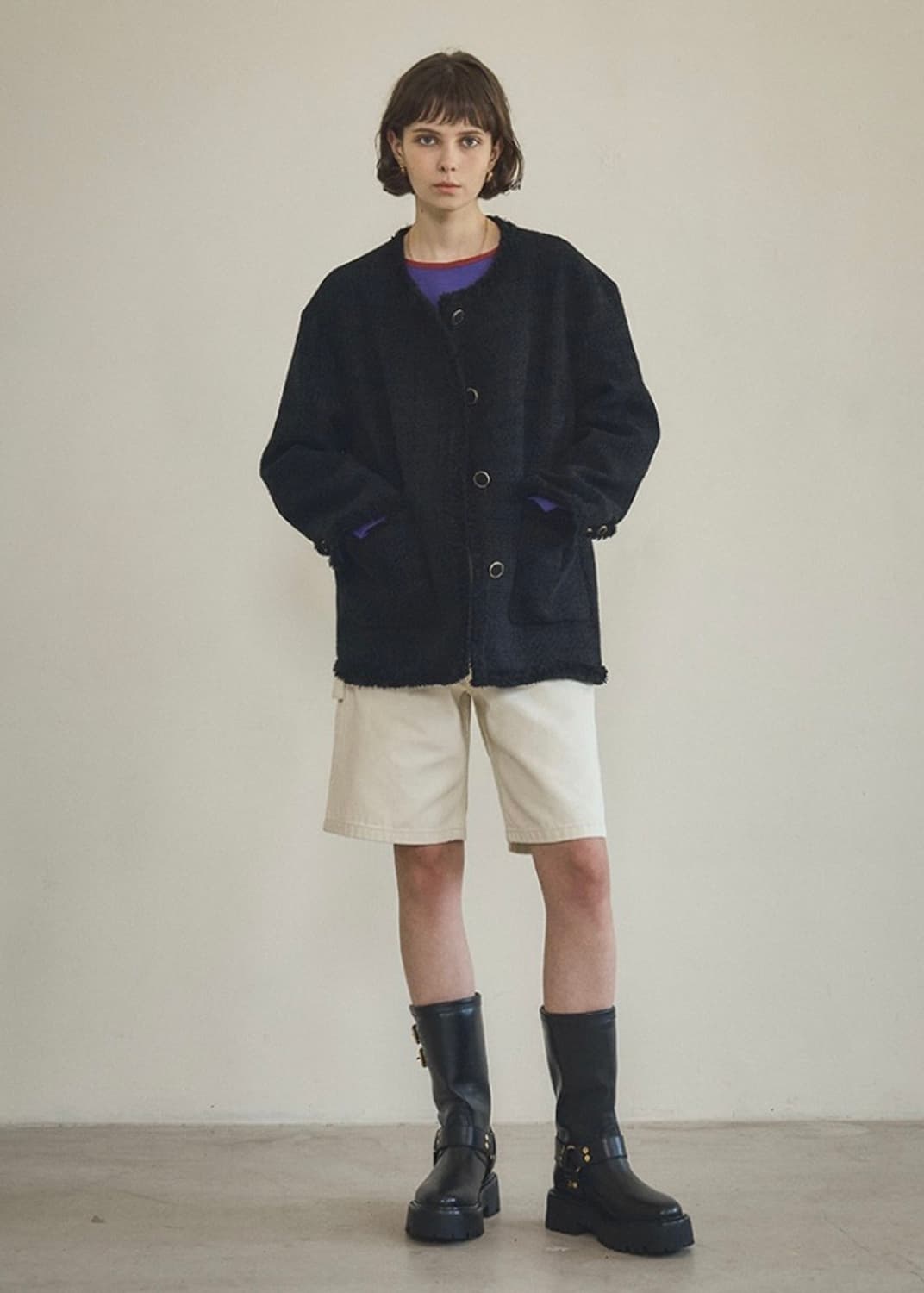 반원아틀리에 오버핏 트위드자켓 블랙 새상품 상품이미지2