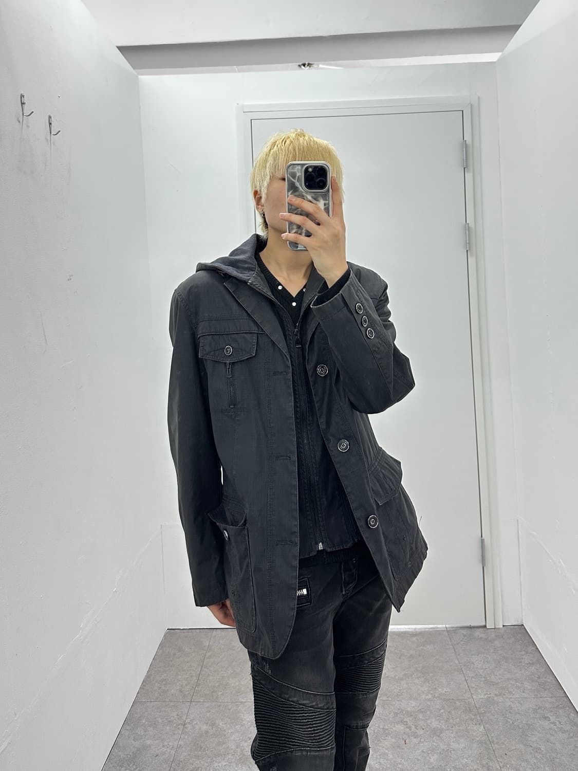 Vintage fake layered hoodie jacket 상품이미지1