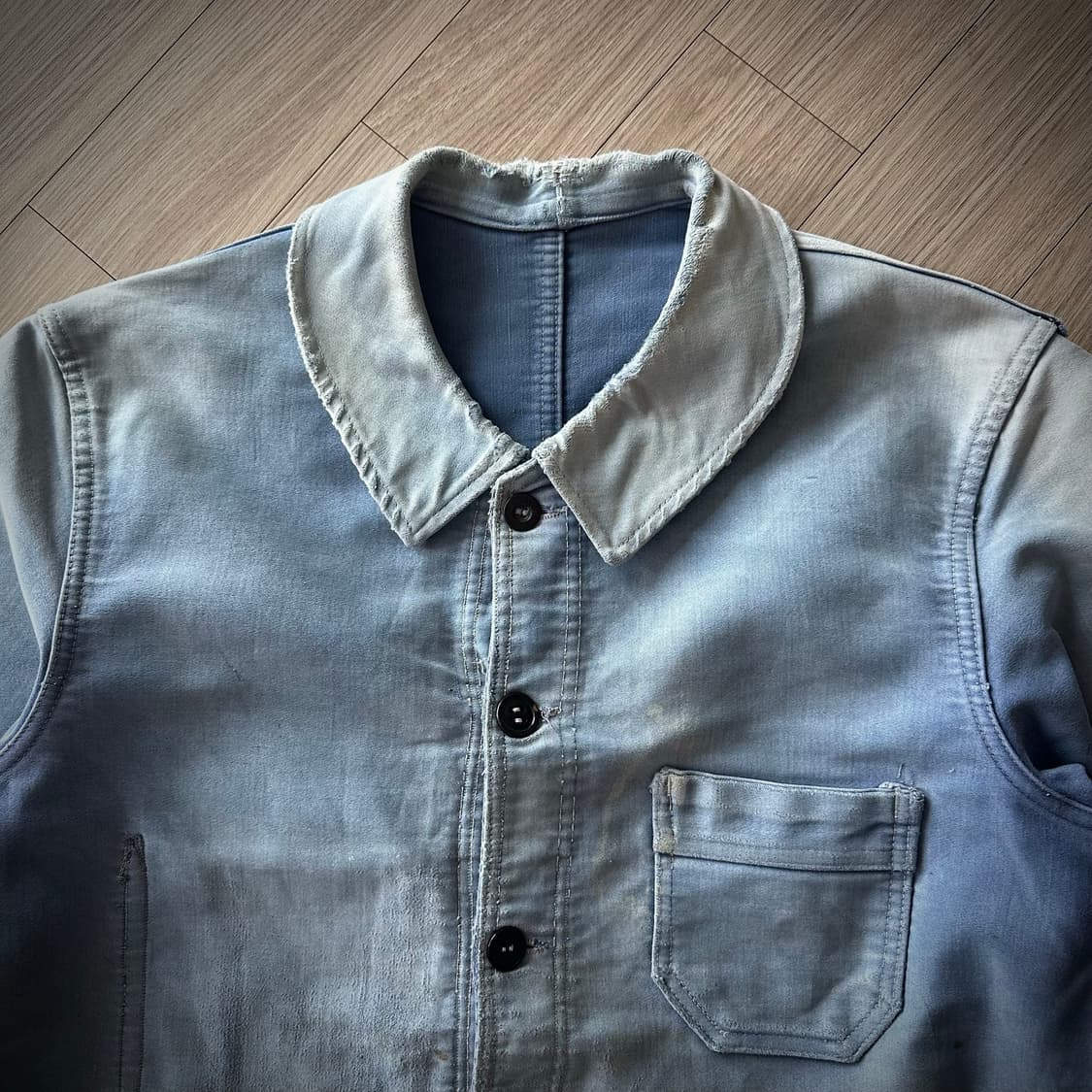 40s French Vintage Moleskin Work Jacket 상품이미지4