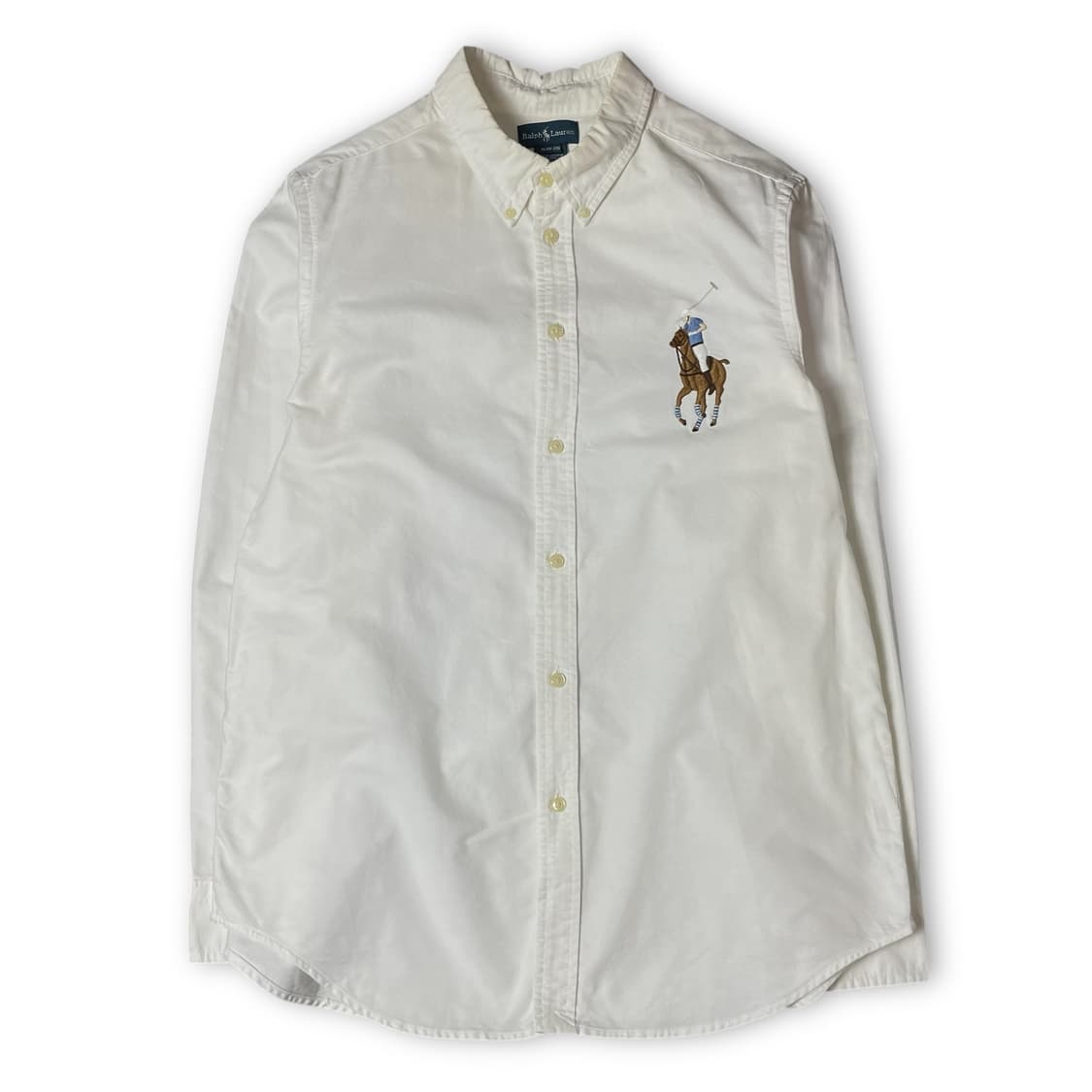 폴로 랄프로렌 화이트 빅포니 긴팔 셔츠 XL(18-20) 상품이미지1