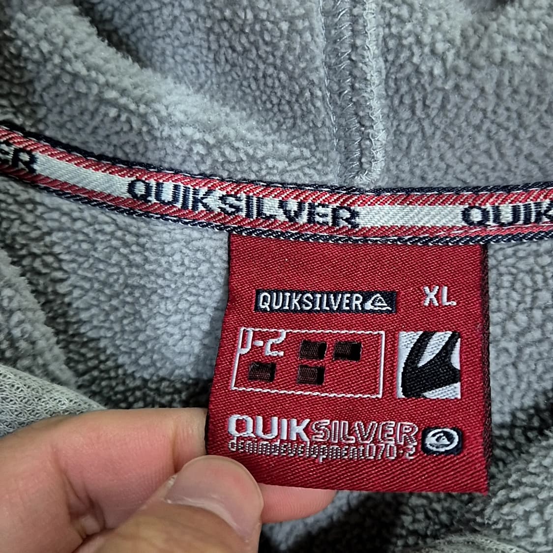 Quik Silver 퀼실버 빅 로고 헤비스웻 후드집업 상품이미지4
