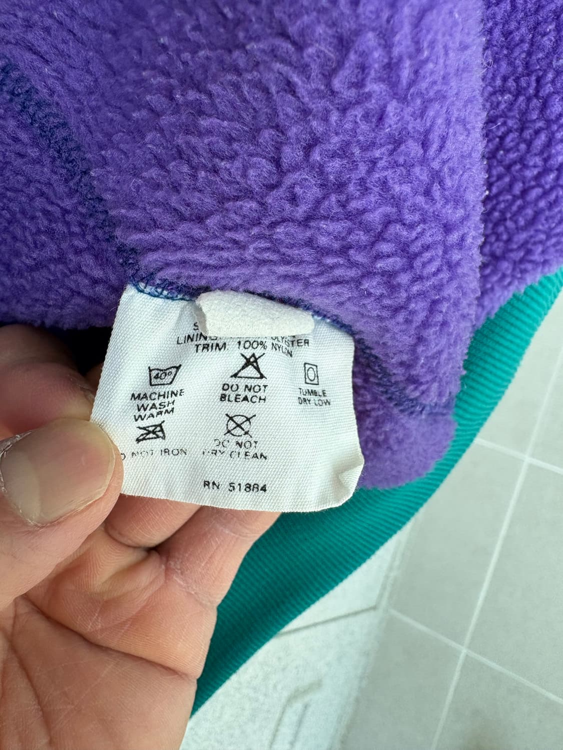 80's 파타고니아 신칠라 쉘드 봄버 자켓 틸그린 퍼플 L 상품이미지9