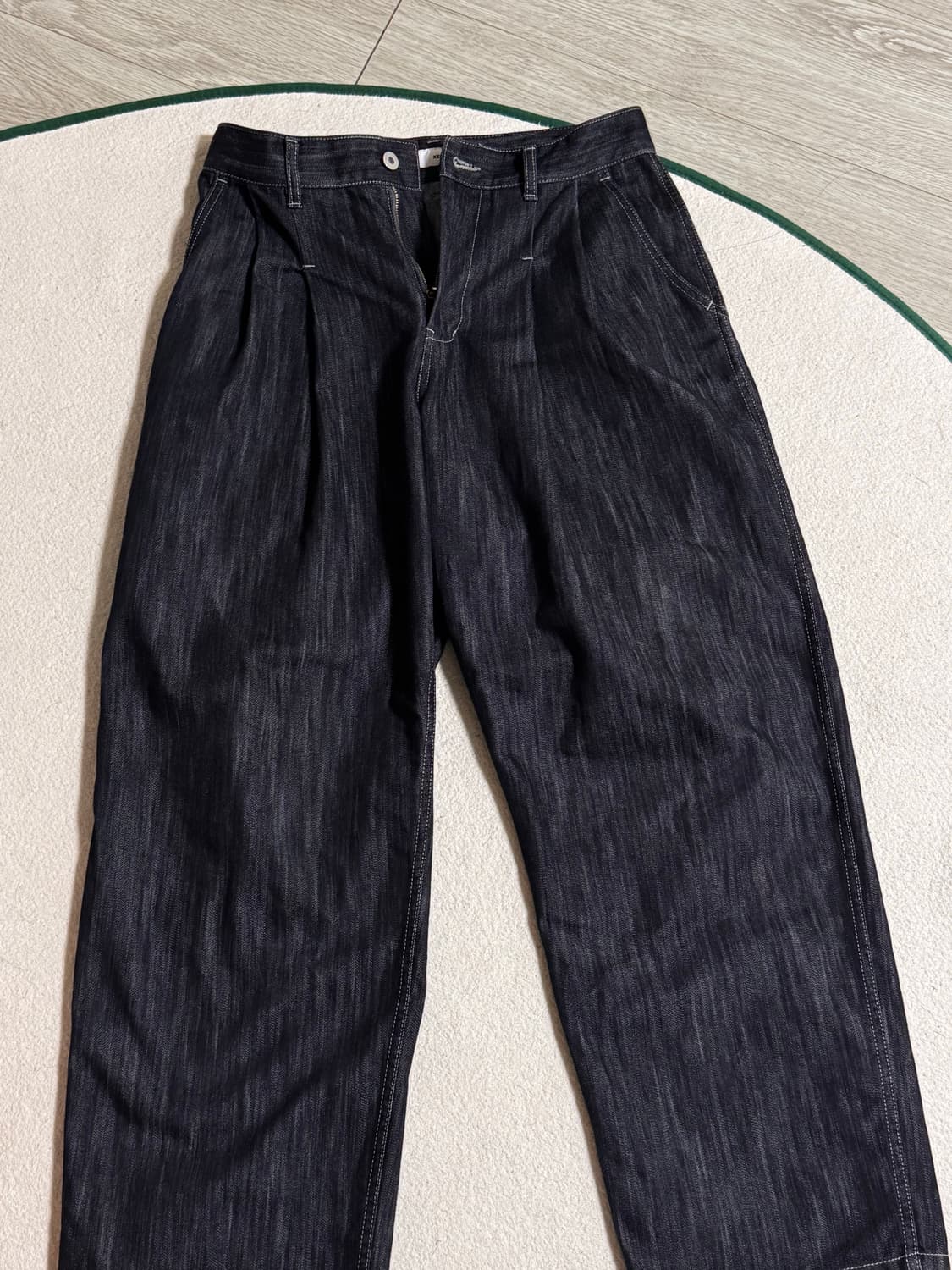 제로 딥 투턱 와이드 데님 팬츠(인디고m) 상품이미지1