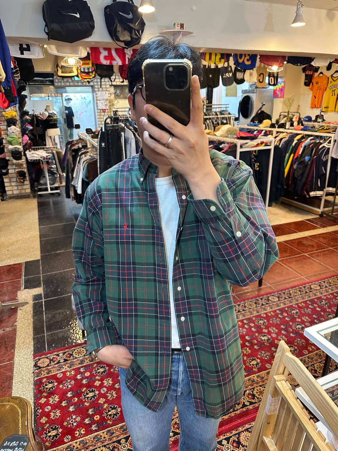 90s 폴로 랄프로렌 블레이크핏 빈티지 타탄체크 셔츠 L 상품이미지2