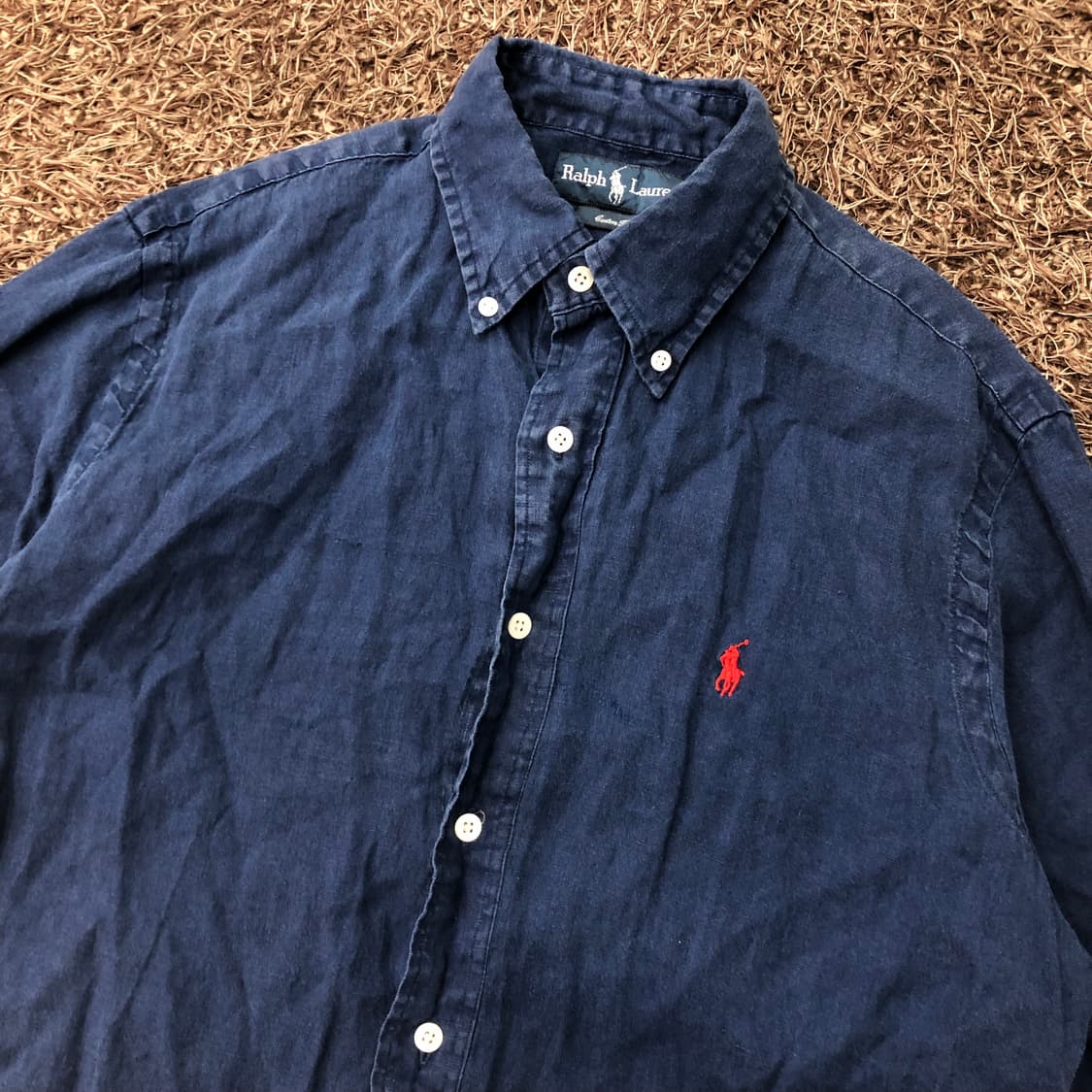 폴로 랄프로렌 린넨 네이비 반팔 셔츠 상품이미지2