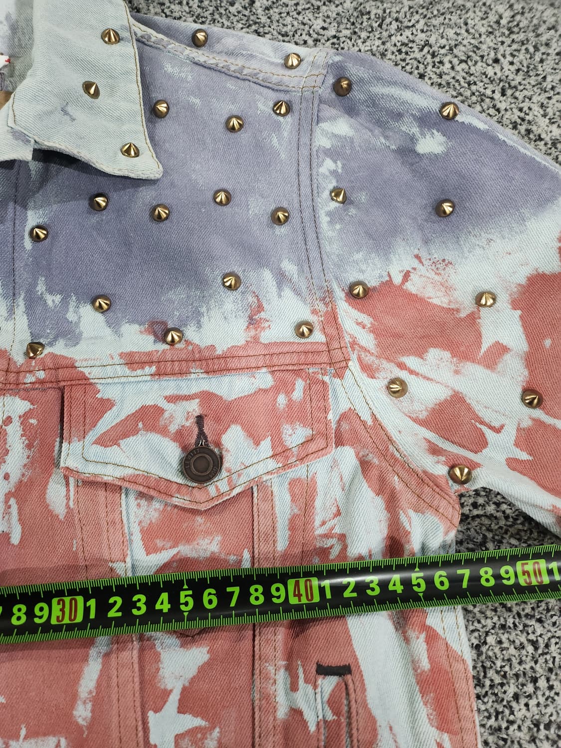 스트릿 감성 타이다이 스타패턴 데님자켓 상품이미지6