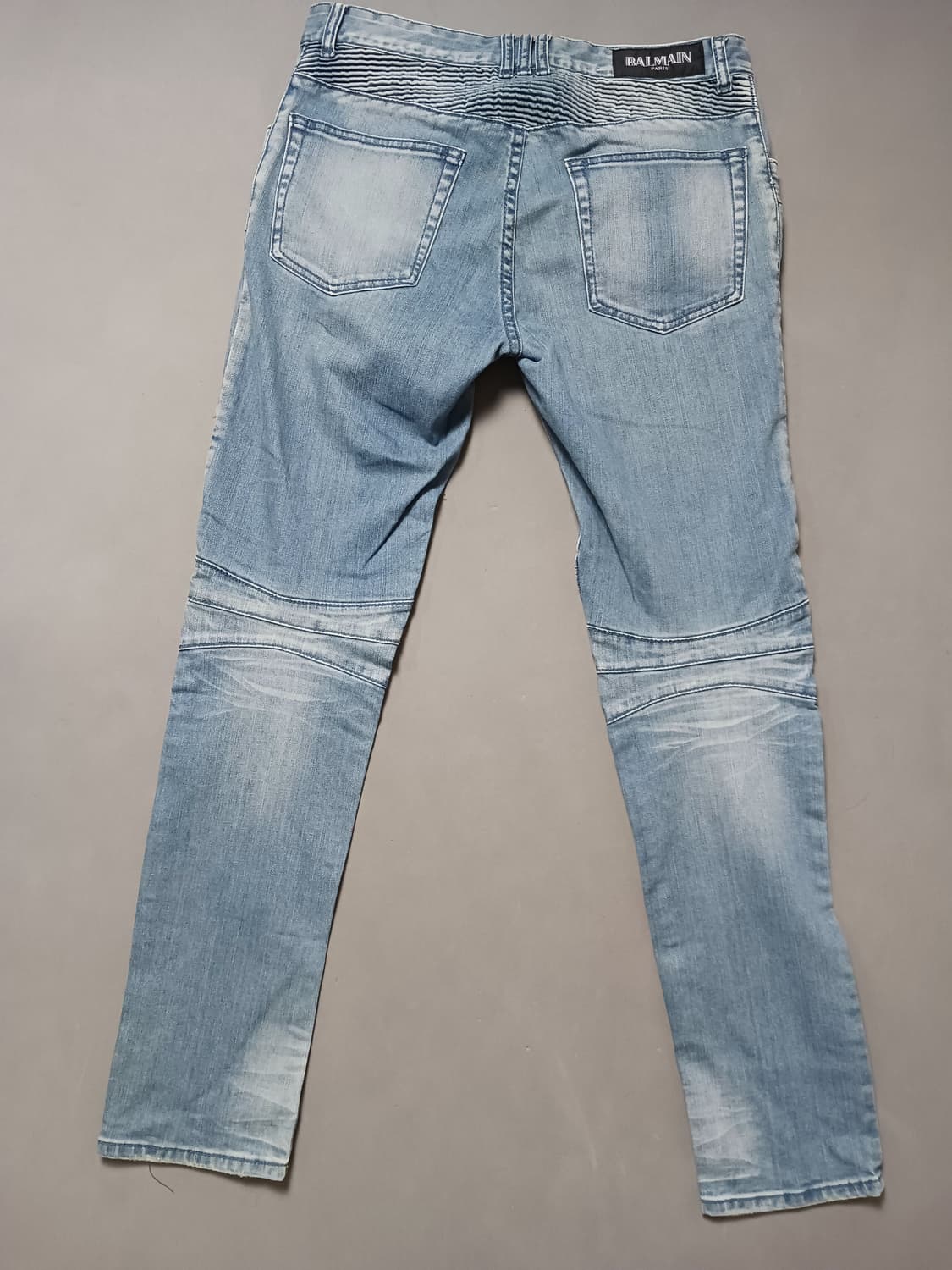 [32] 발망 연청워싱 슬림 바이커진 청바지 상품이미지7