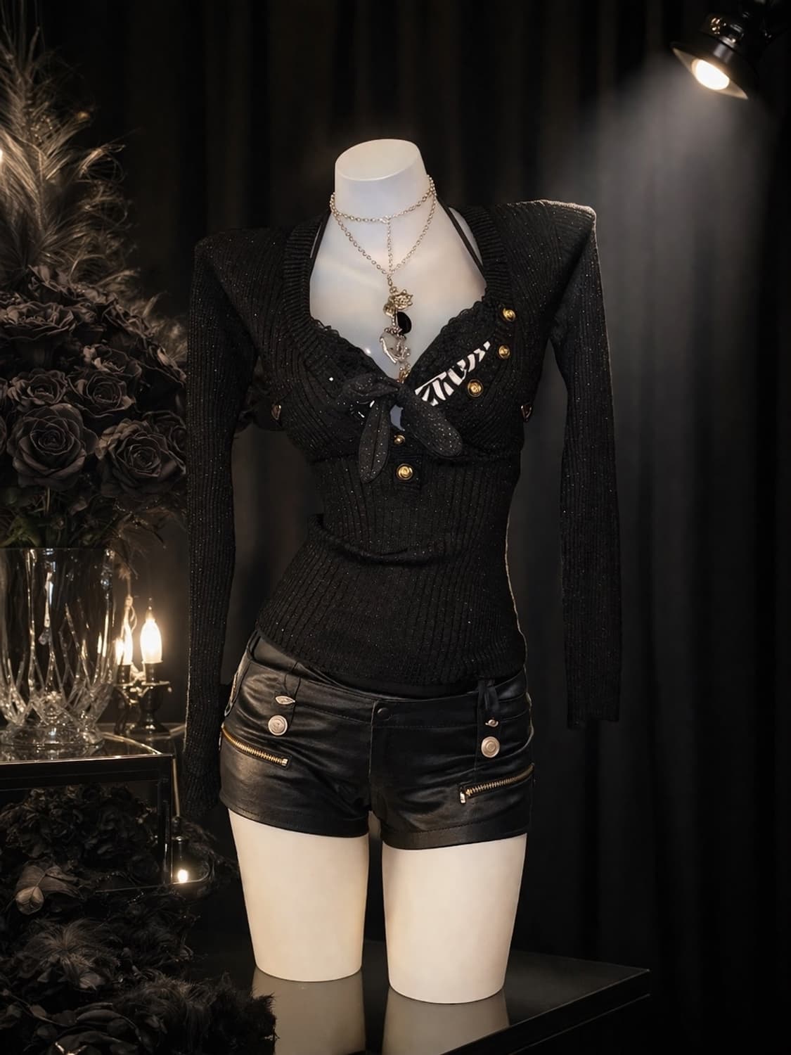 오네갸루 금장단추 롱슬리브 상품이미지1