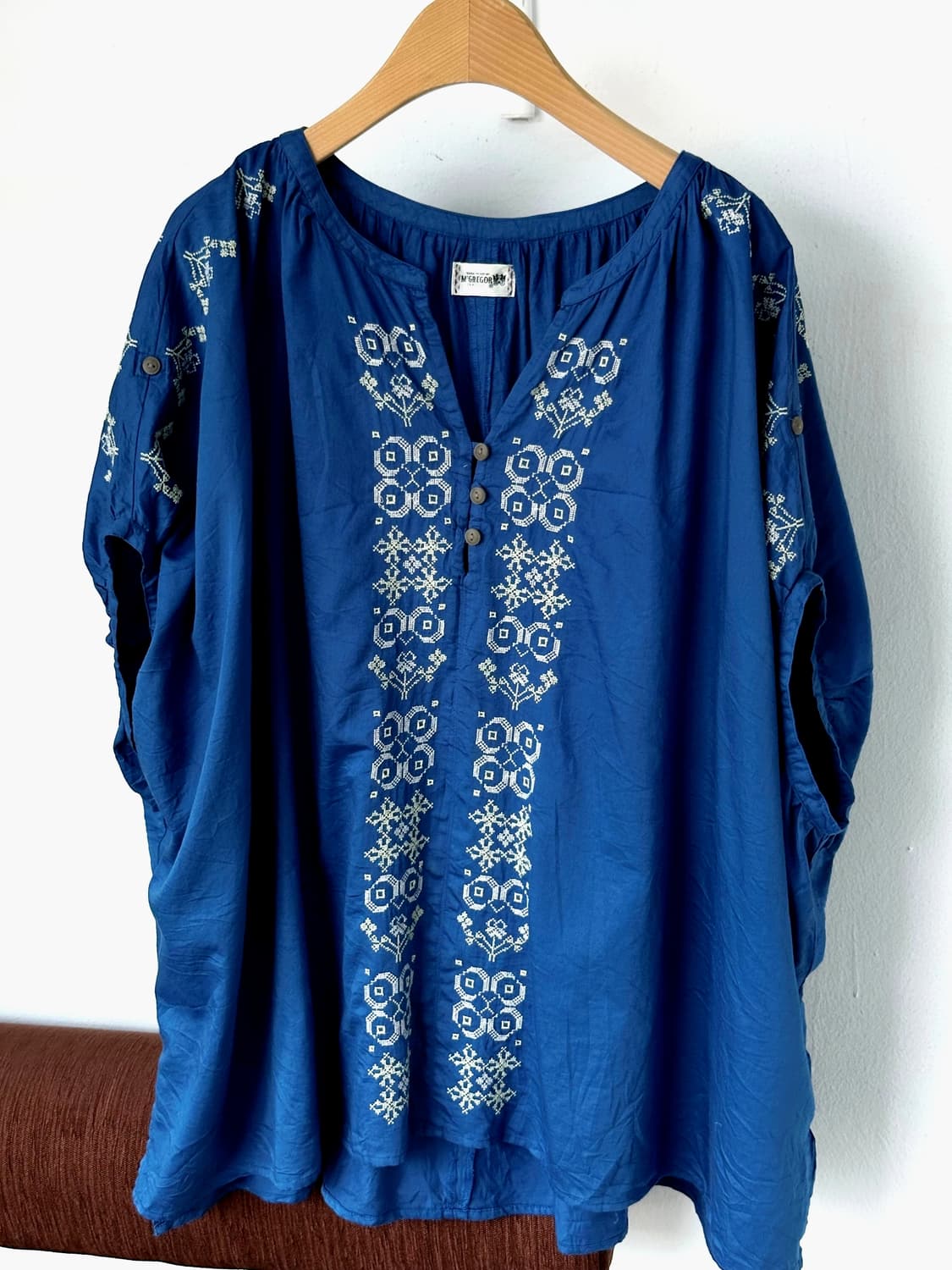 Light cotton stitch wide loose shirt 상품이미지3