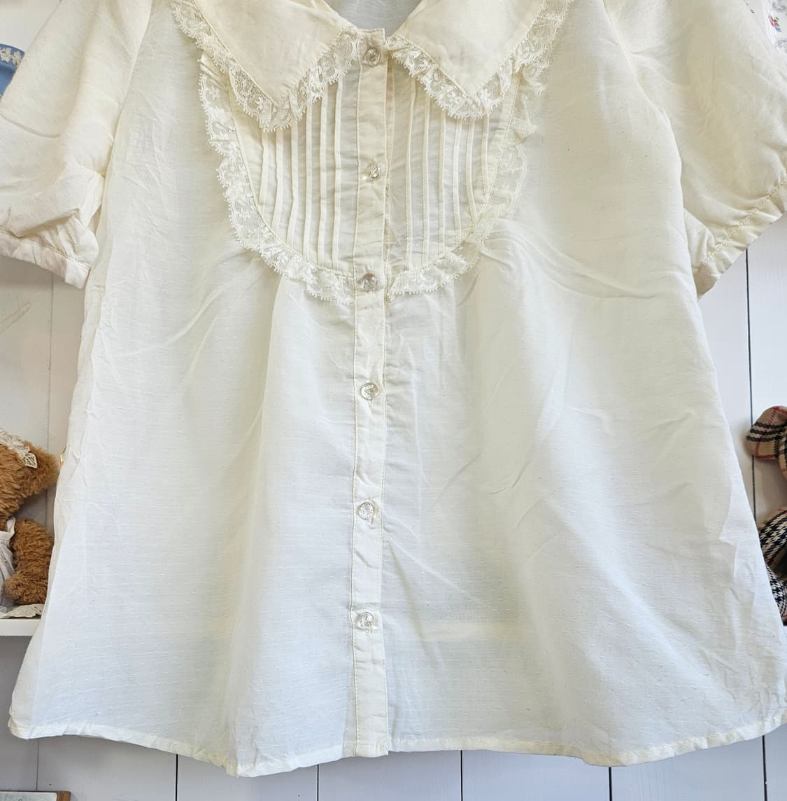 (ARROW) 레이스 빅카라 블라우스 상품이미지3