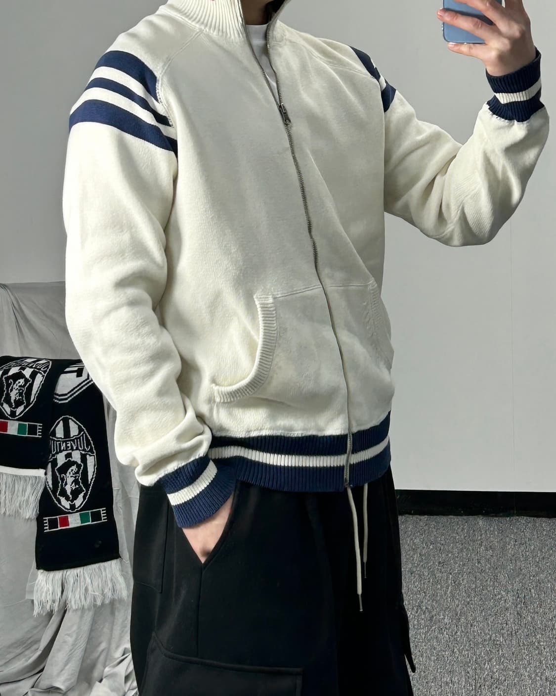 폴로 랄프로렌 진스 넥 로고 니트 집업 상품이미지2