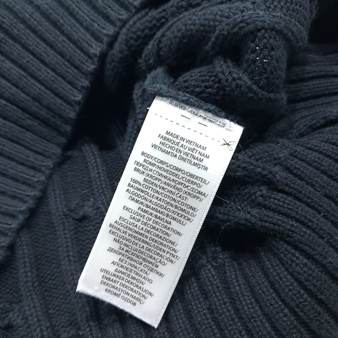 CL998 S 폴로 RFID정품인증 케이블 V넥 블랙 니트 스웨터 상품이미지5