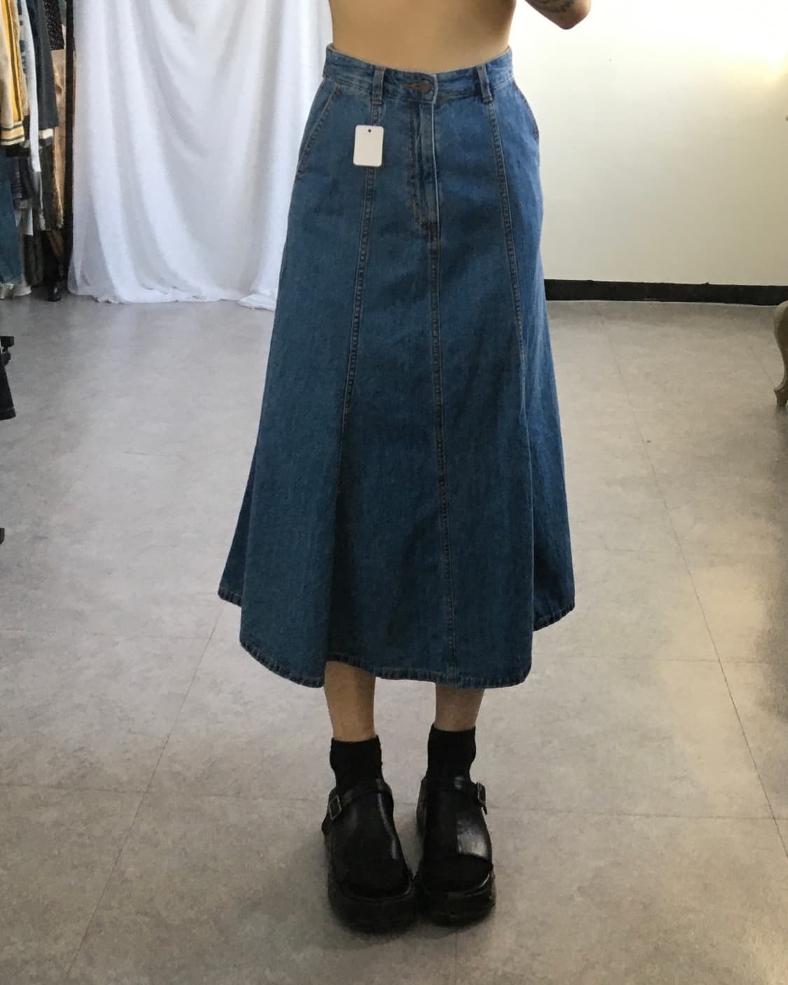 Denim long skirt 상품이미지1