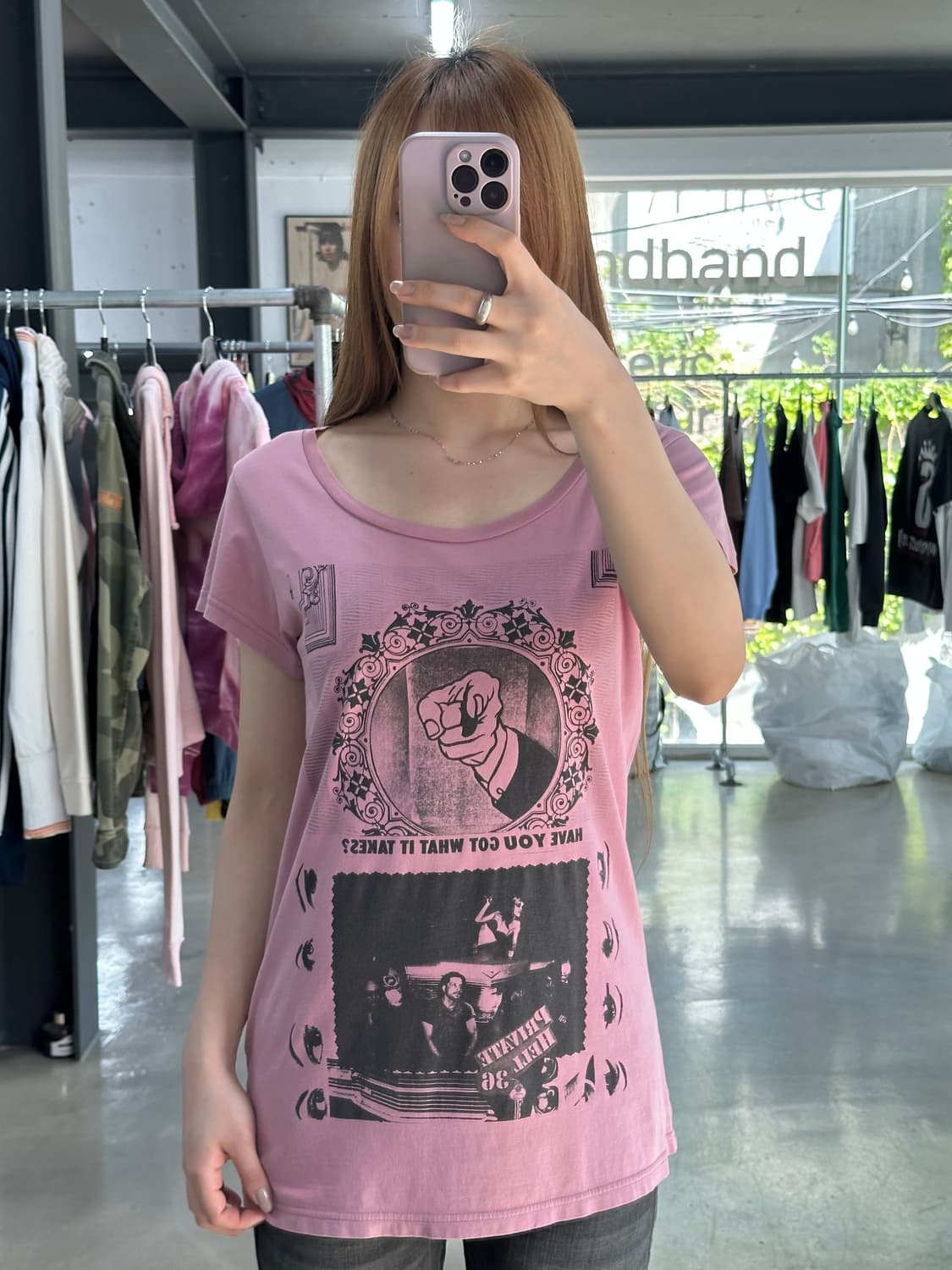 히스테릭글래머 Destroy Women 반팔티 모브핑크 상품이미지5