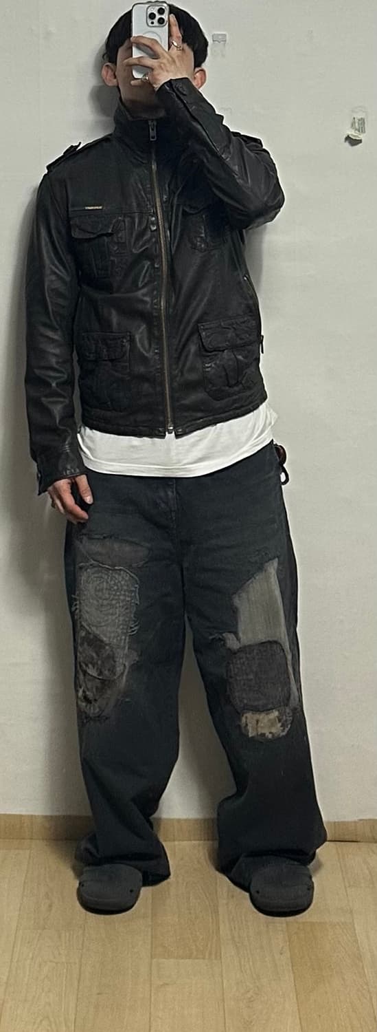 슈퍼드라이 하이넥 레더 자켓 상품이미지6