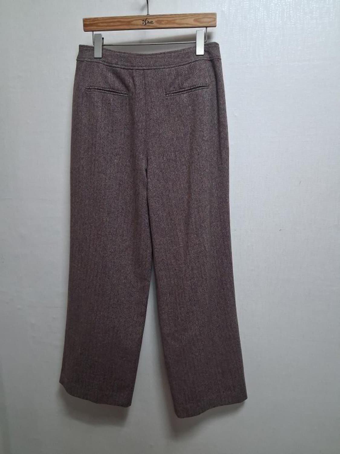 테일러드 여성 브라운 해링본 모직와이드팬츠 30인치 상품이미지2