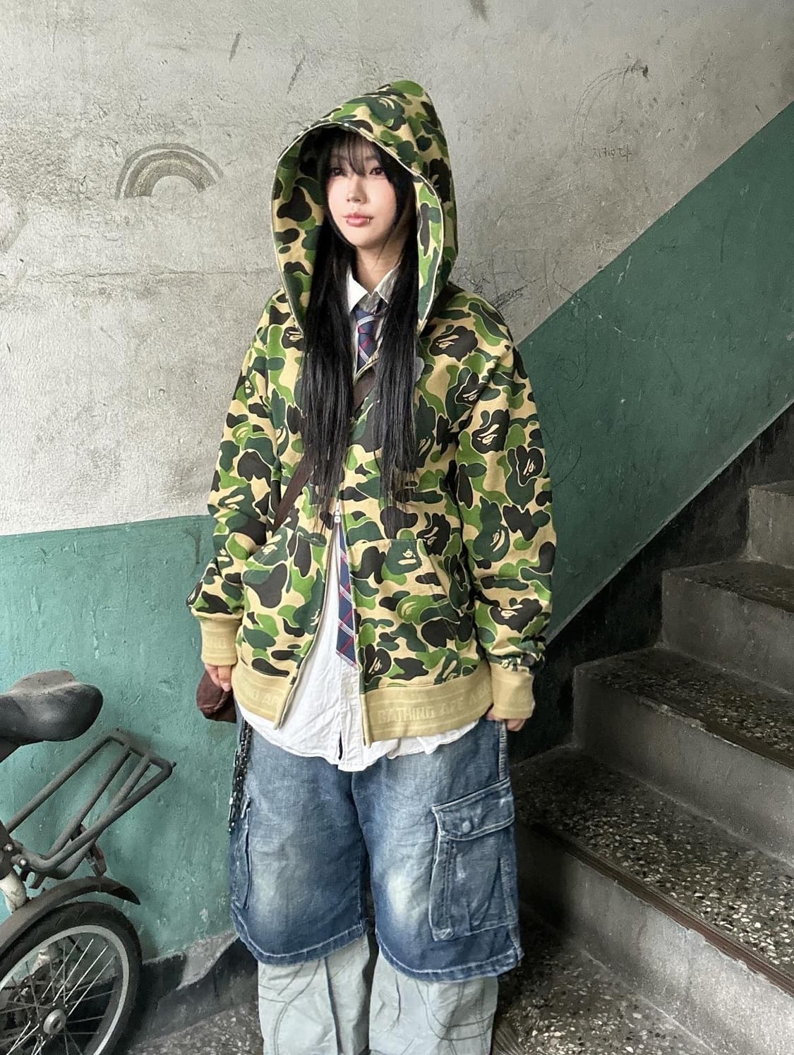 Bape Camouflage hooded zip-up 상품이미지4