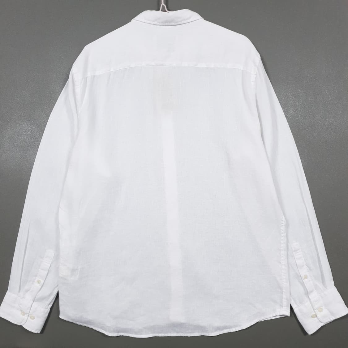 XL) 헨리코튼 신형 22ss 빈티지 솔리드 린넨 셔츠 남방 화이트 상품이미지10