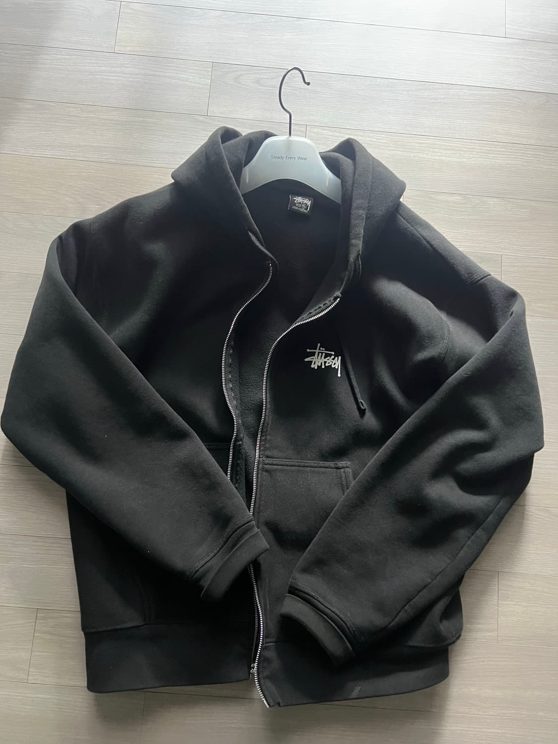 스투시 베이직 후드집업 블랙 XL 사이즈 상품이미지1