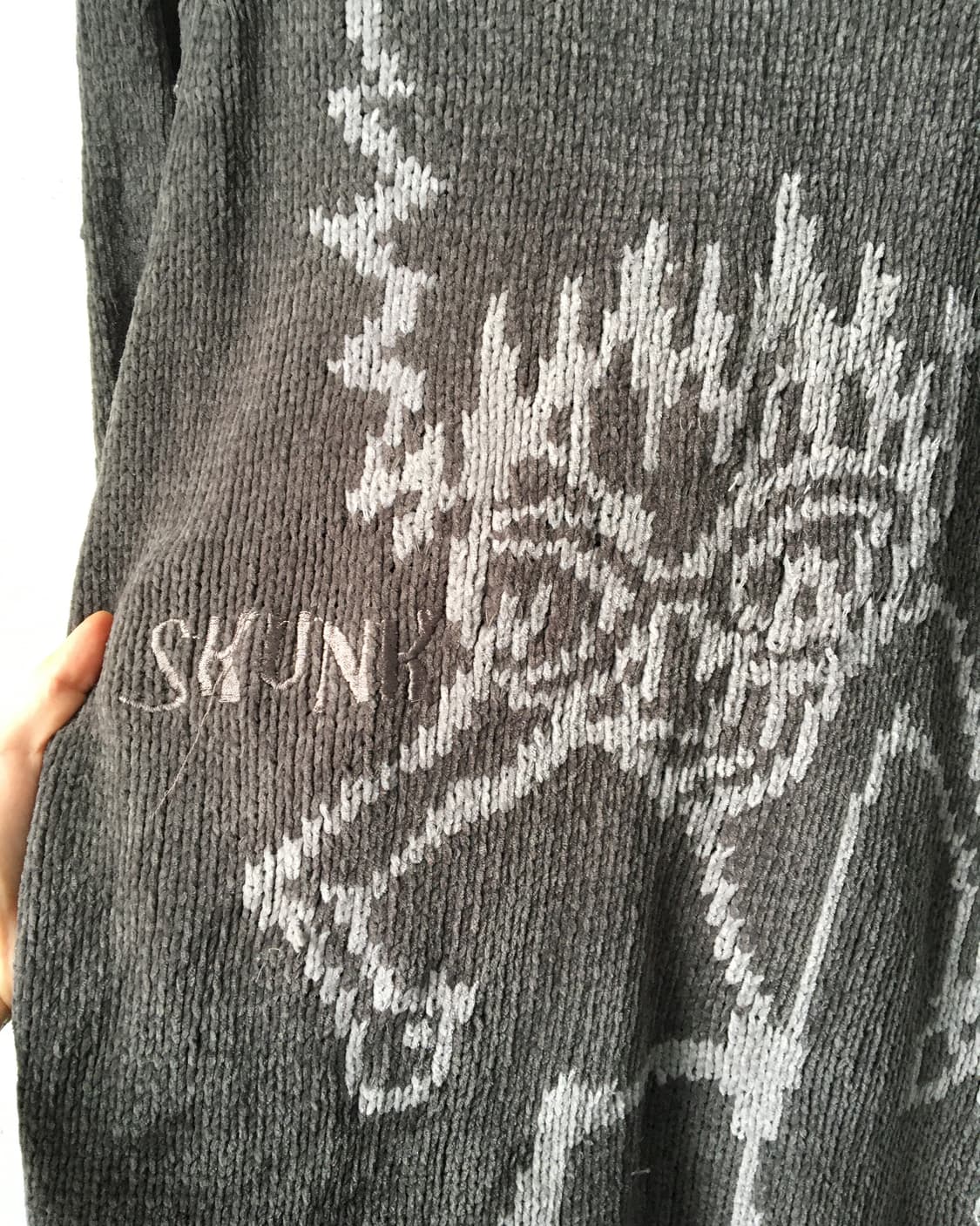 Graphic printing point ribbed high neck  상품이미지4