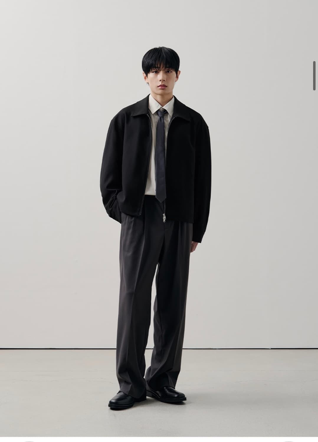 (L) 드로우핏 [서강준 PICK]도브 울 블루종 자켓 [BLACK]판매 상품이미지4