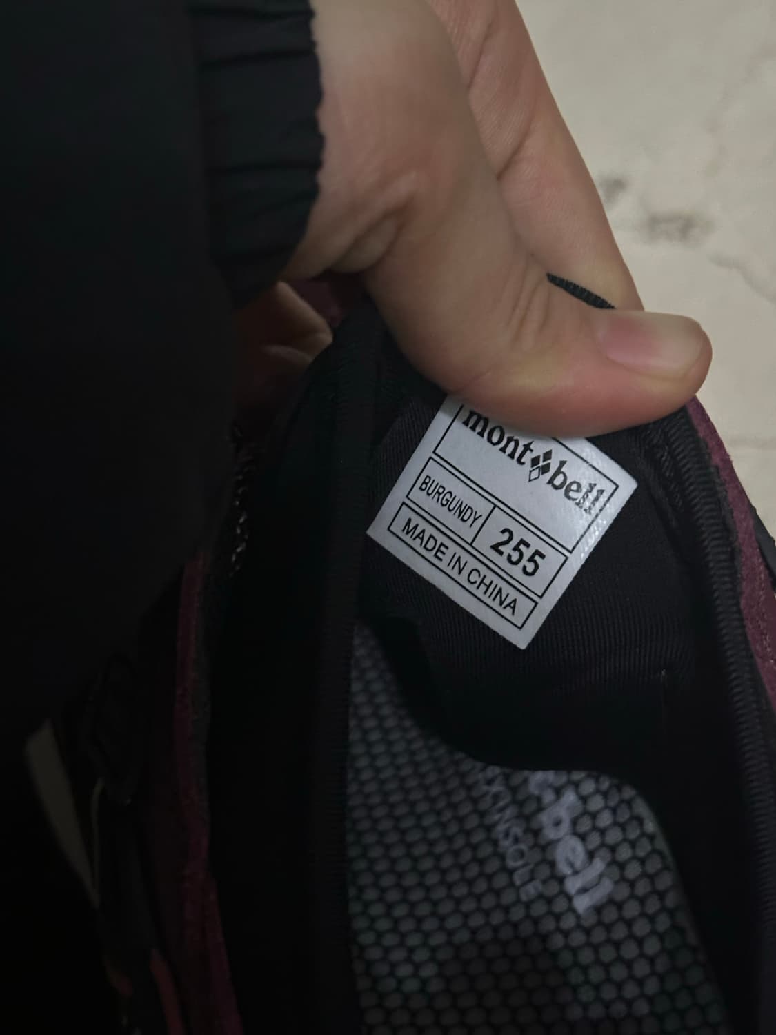 새상품) 몽벨 등산화 버건디 트레킹화/러닝화 워킹슈즈 상품이미지4