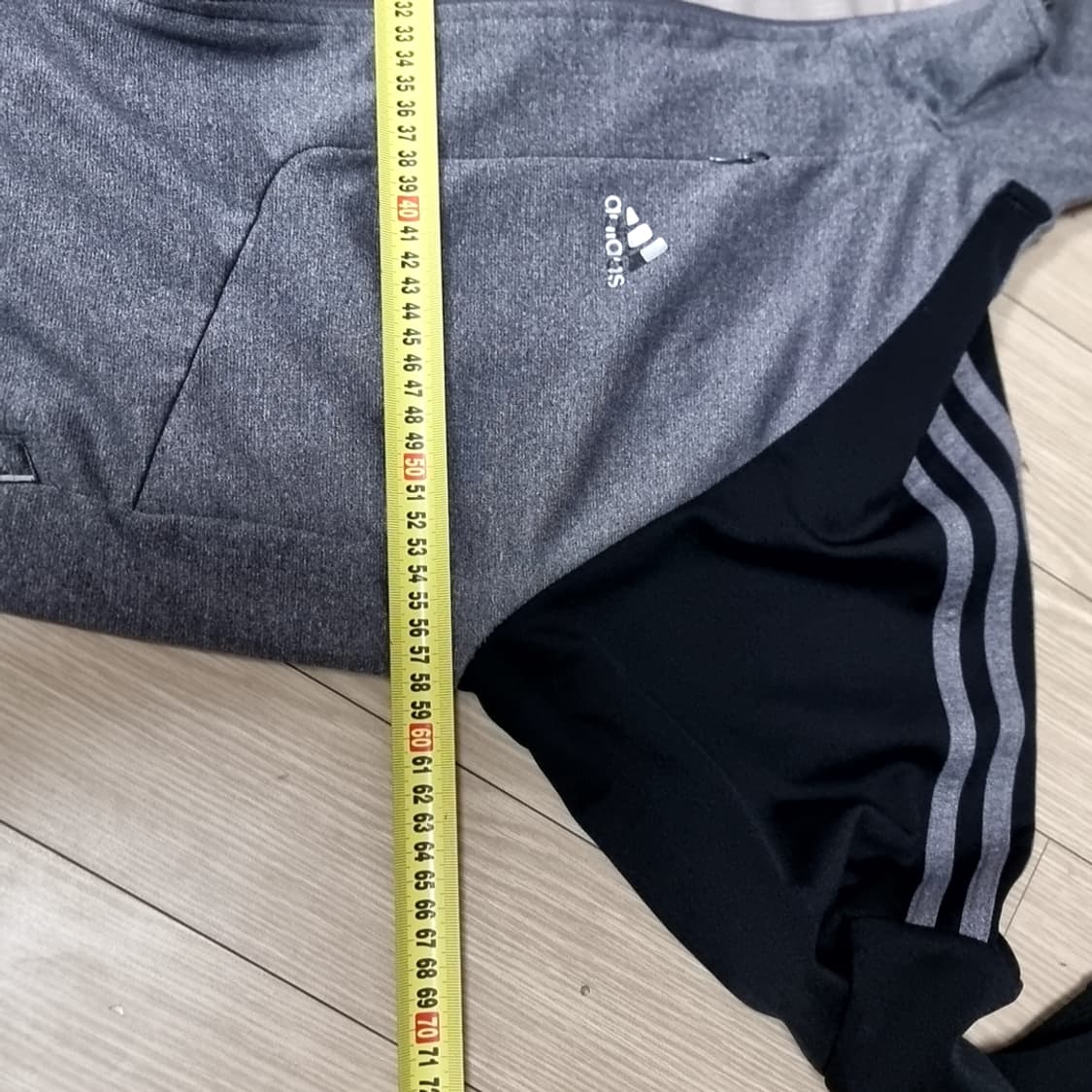 빈티지 아디다스 그레이 블랙 삼선 트랙탑(105) 상품이미지6