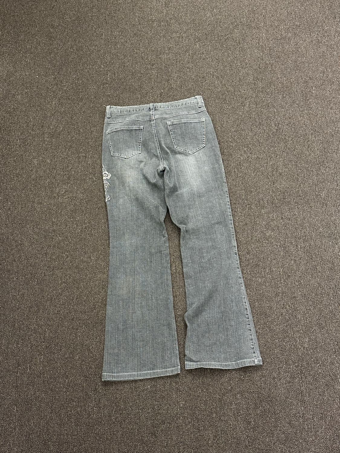 OS)일본 빈티지 여성 오리엔탈 자수 부츠컷 팬츠 상품이미지6