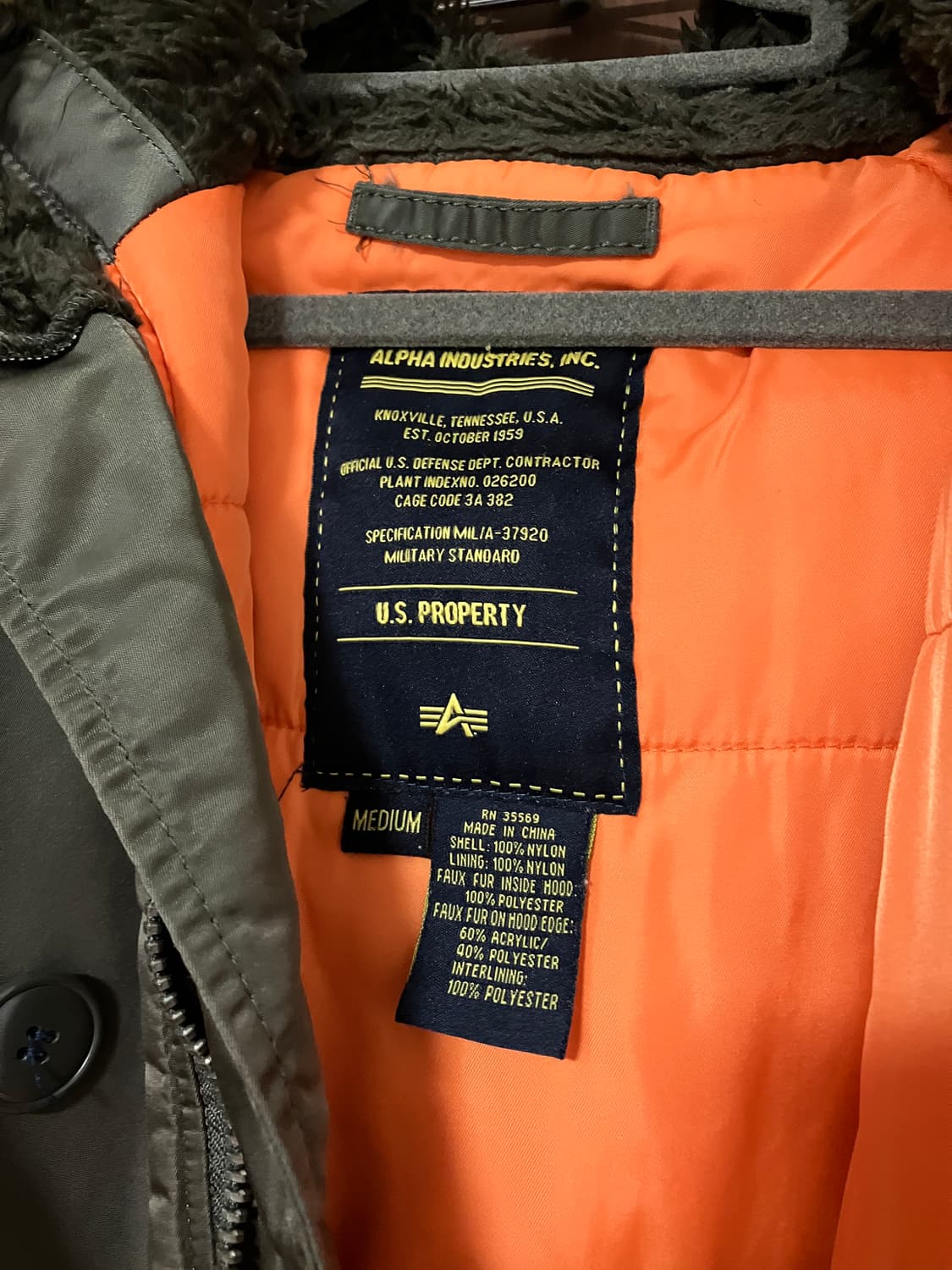 알파인더스트리(Alpha Industries) N3B 아우터 상품이미지2