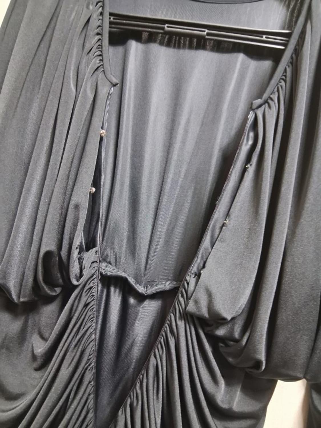 일본빈티시수입 Simonne 검정 져지 드레이프 셔링 롱원피스 행사복66 상품이미지9