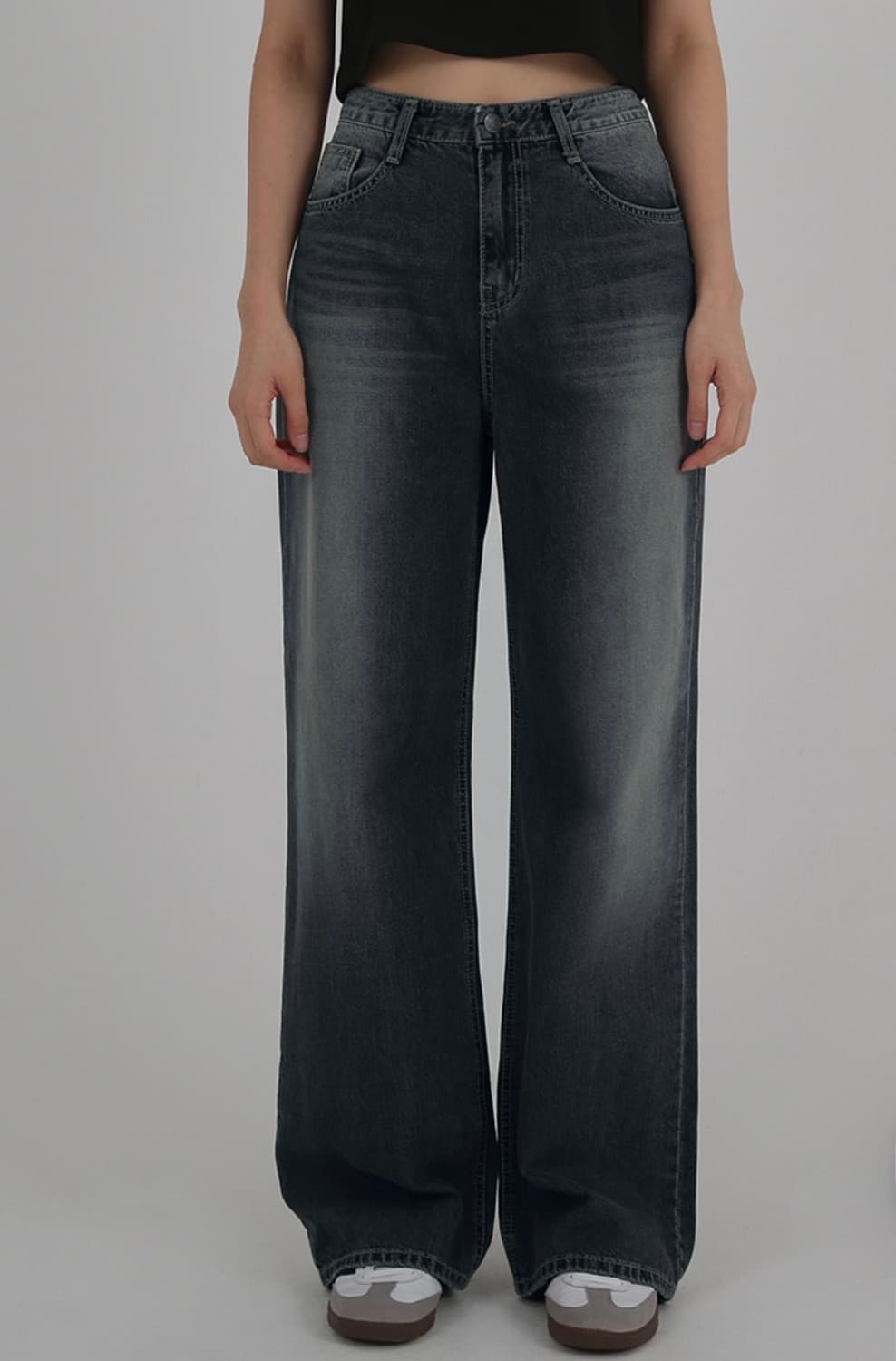 174 쇼핑몰 워싱 와이드 데님 팬츠 상품이미지1