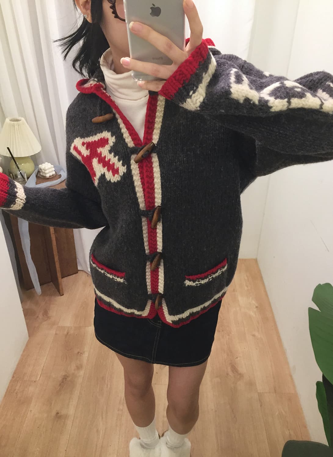 여성 빈티지 토글버튼 스웨터 가디건 95~100 상품이미지1