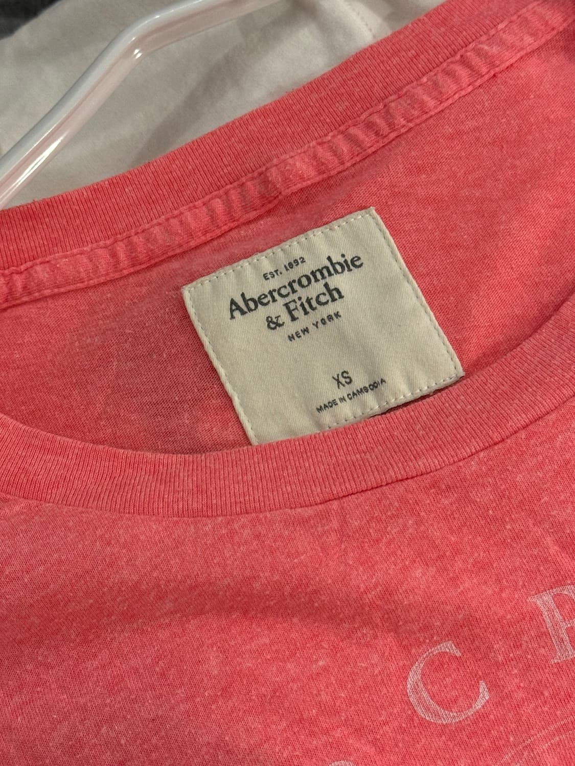 Abercrombie & Fitch 페이디드 핑크 코튼 티셔츠 XS 상품이미지4