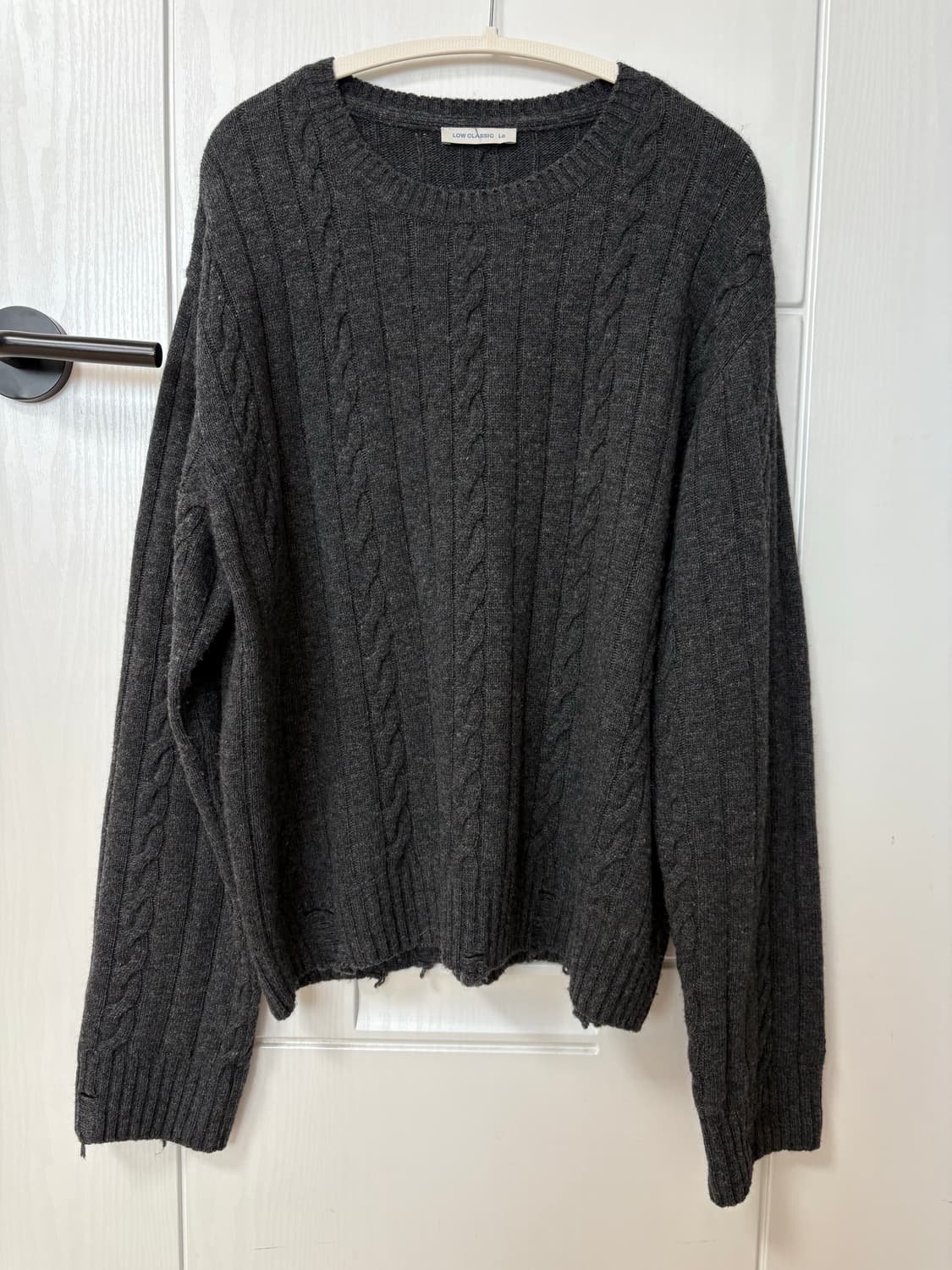 로우클래식 케이블 니트 차콜 M  상품이미지10