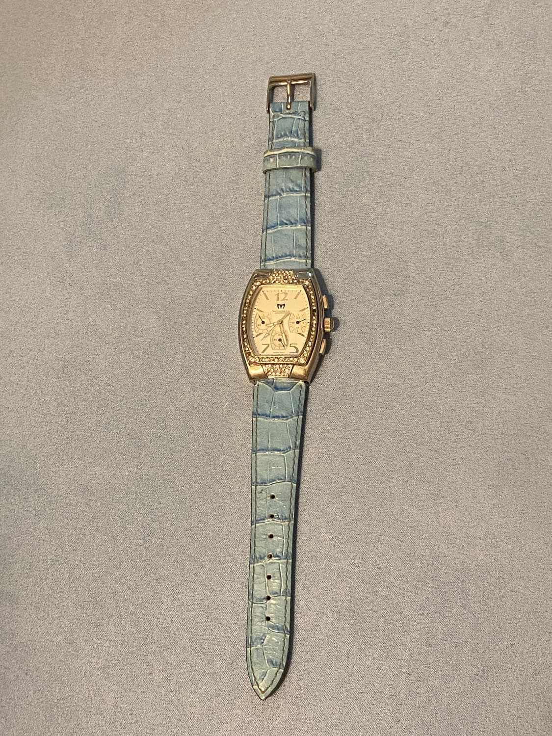 Blue Cubic Vintage Leather watch 🩵💎 상품이미지4