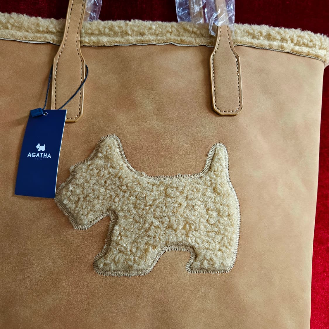 (새상품) 아가타(Agatha) 스코티시 테리어 양털 쇼퍼백 상품이미지2