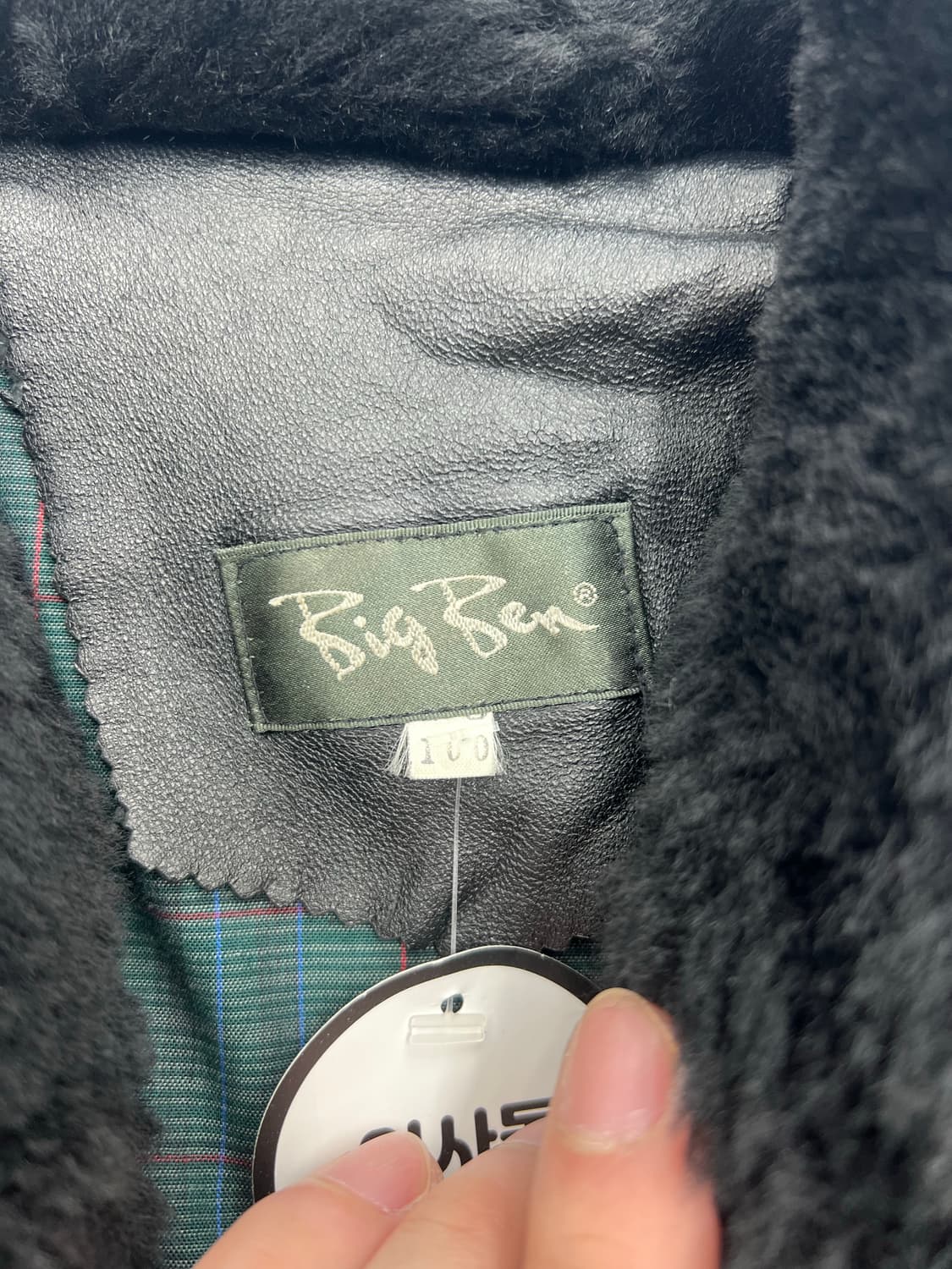 빈티지 퍼 카라 램스킨 레더 봄버자켓 상품이미지4