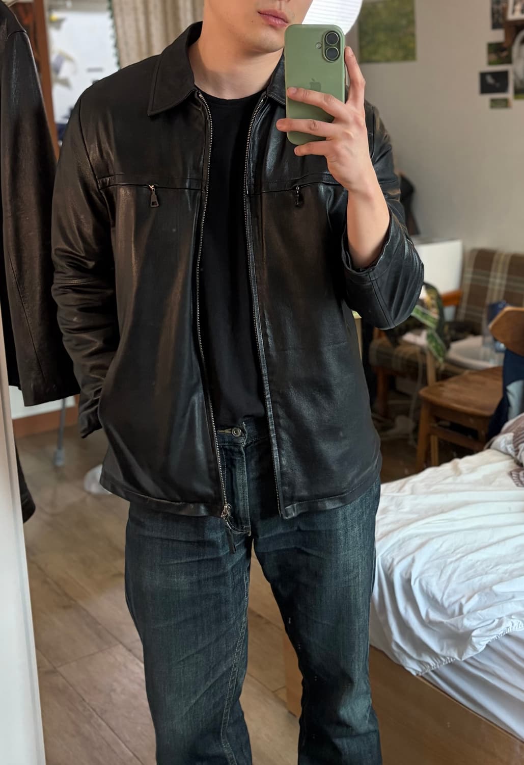 레노마 파리 옴므 미니멀 양가죽 자켓 100-105 상품이미지6