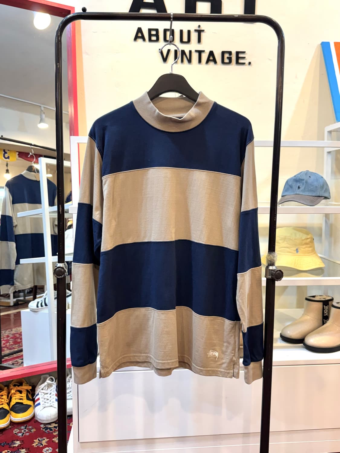 정품 스투시 스트라이프 롱슬리브 M 상품이미지1