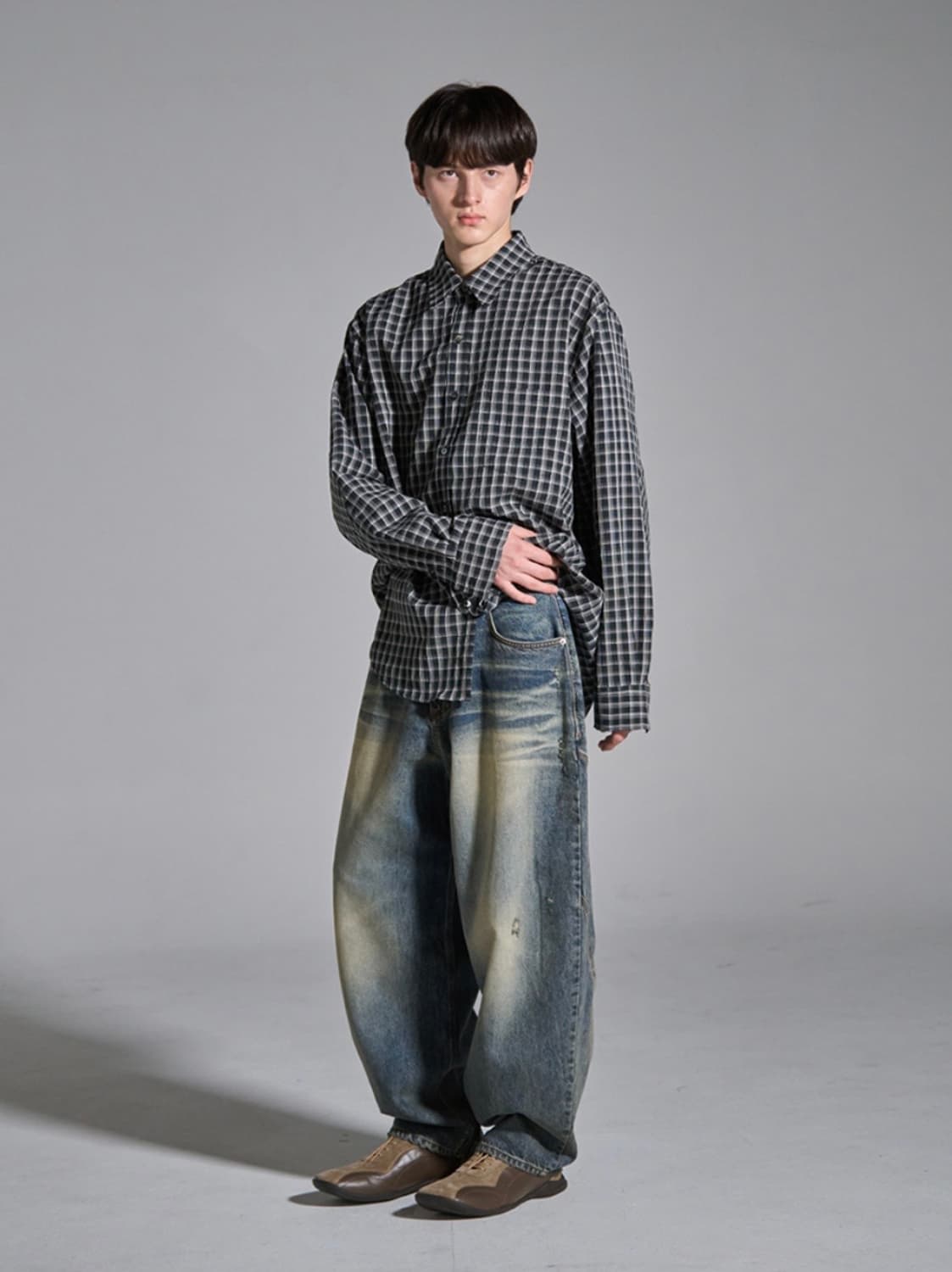 노운 bias tapered denim pants (blue) 1사이즈 상품이미지7